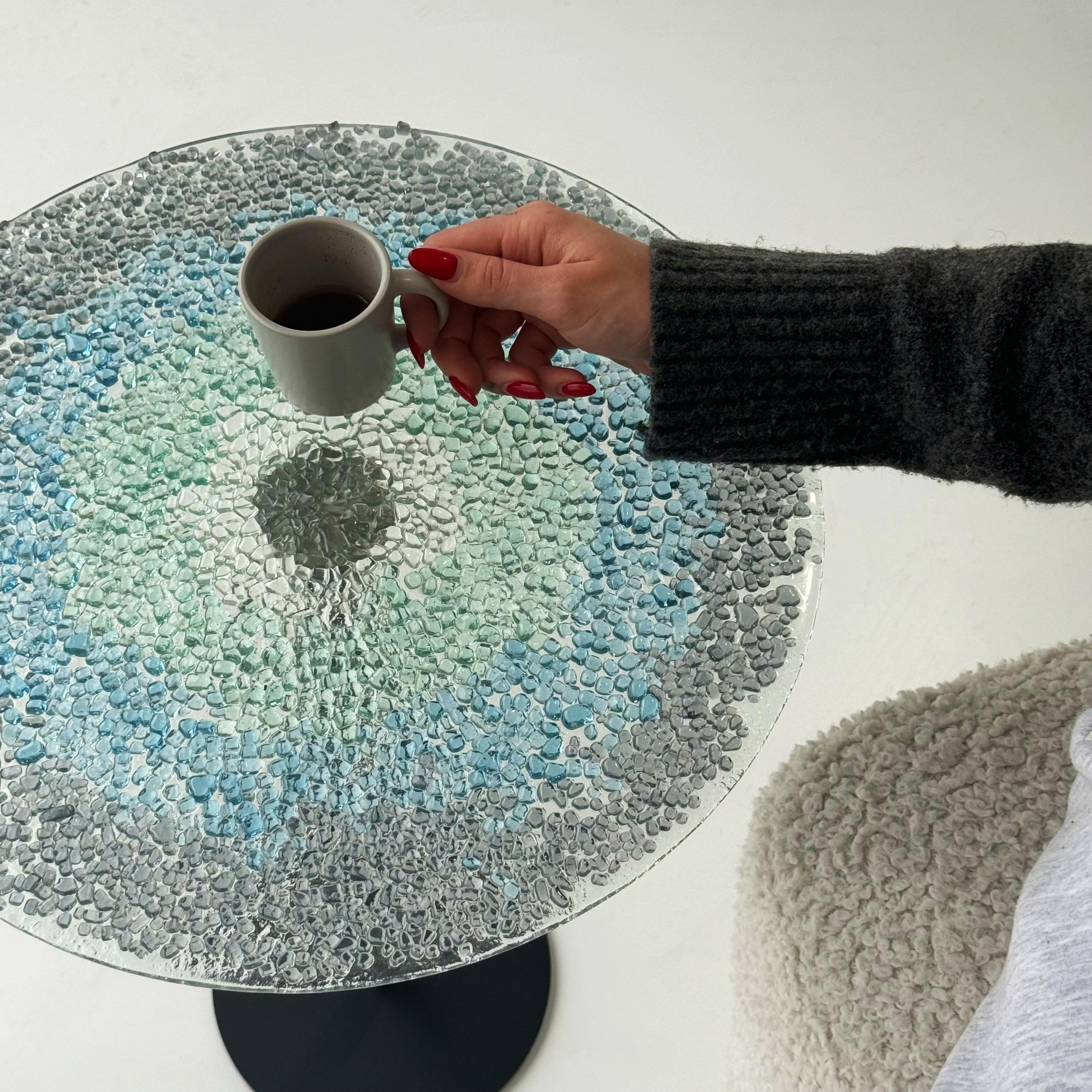 Ocean El Yapımı Cam Sehpa