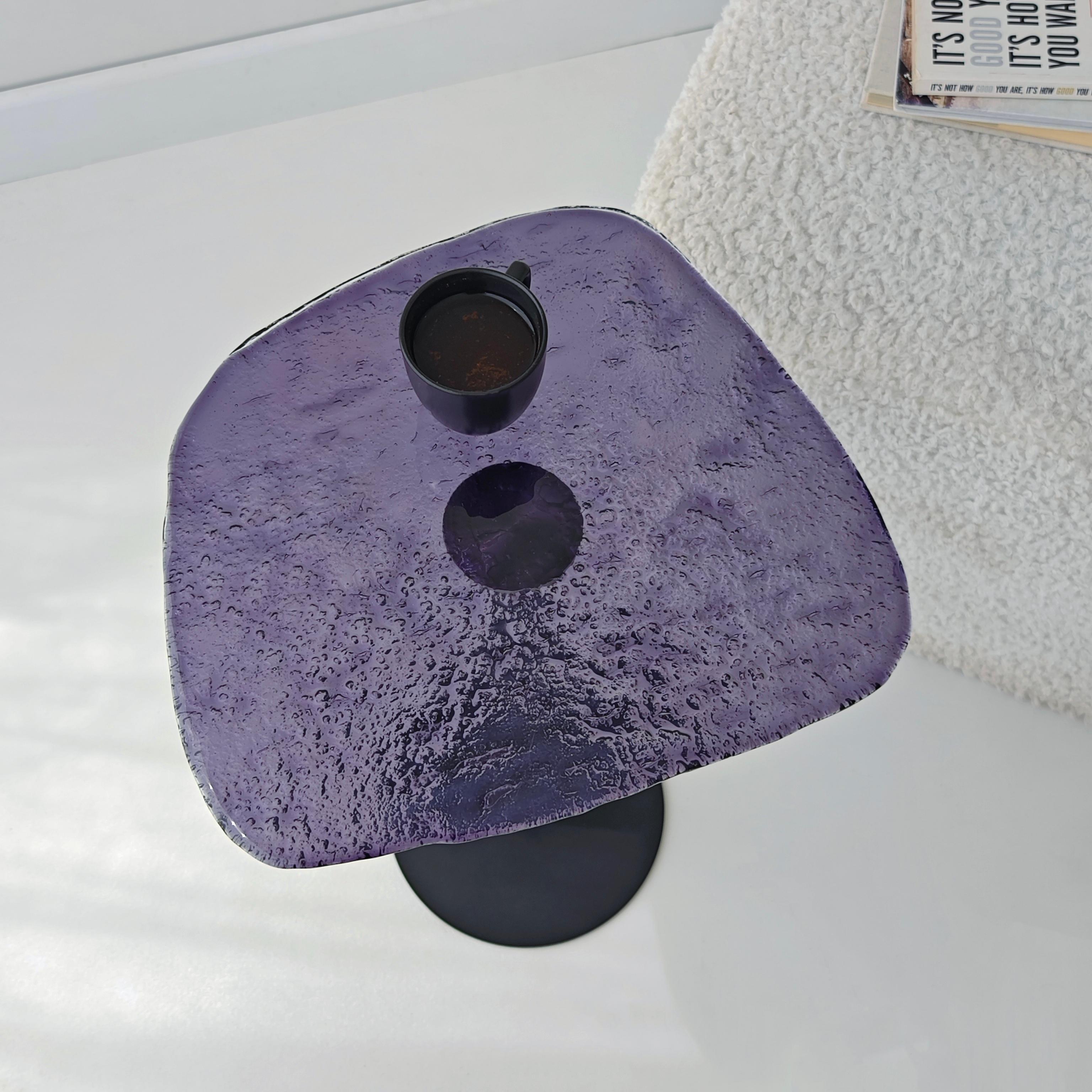 Purple El Yapımı Cam sehpa