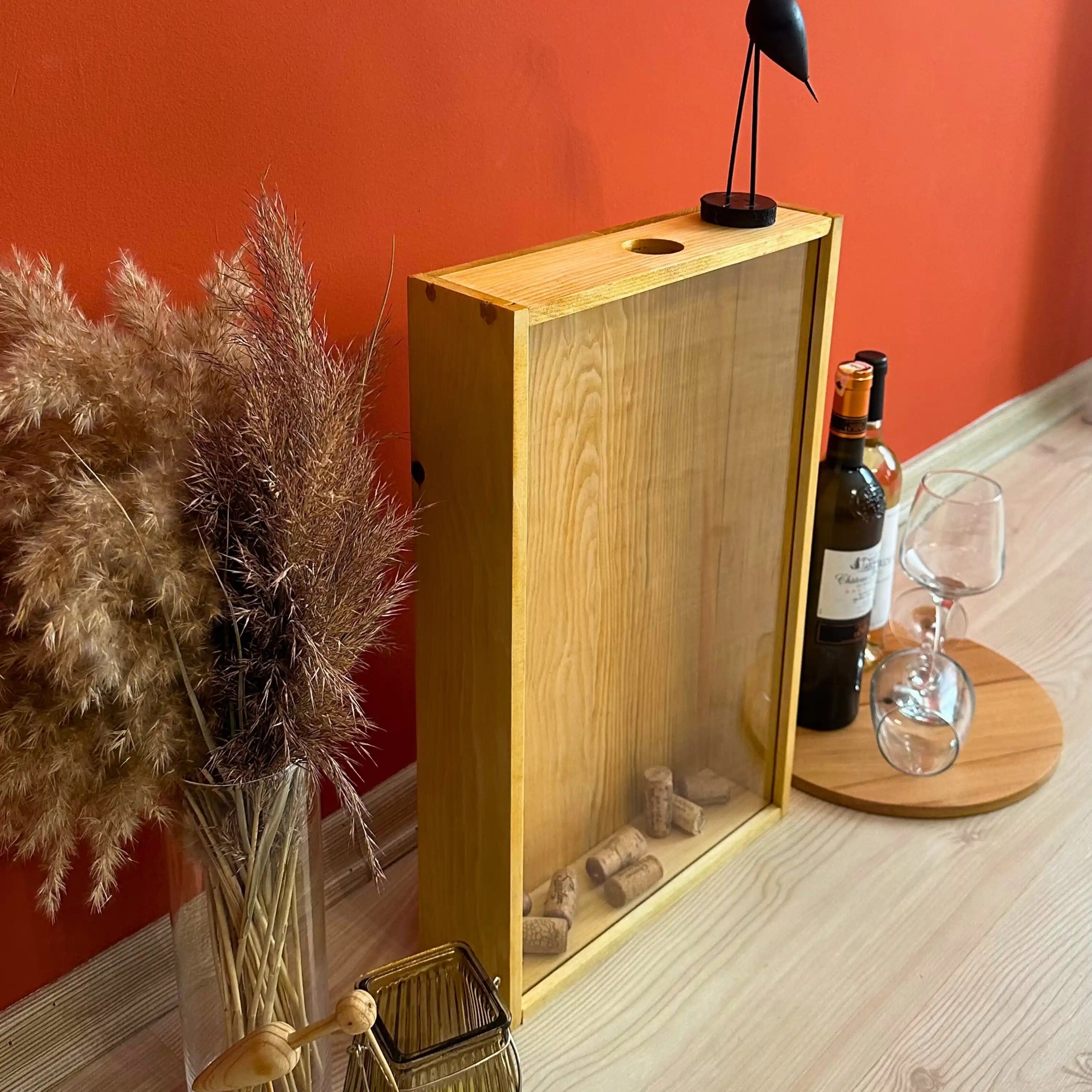 Handmade Wooden Wine Cork Collection Piggy Bank