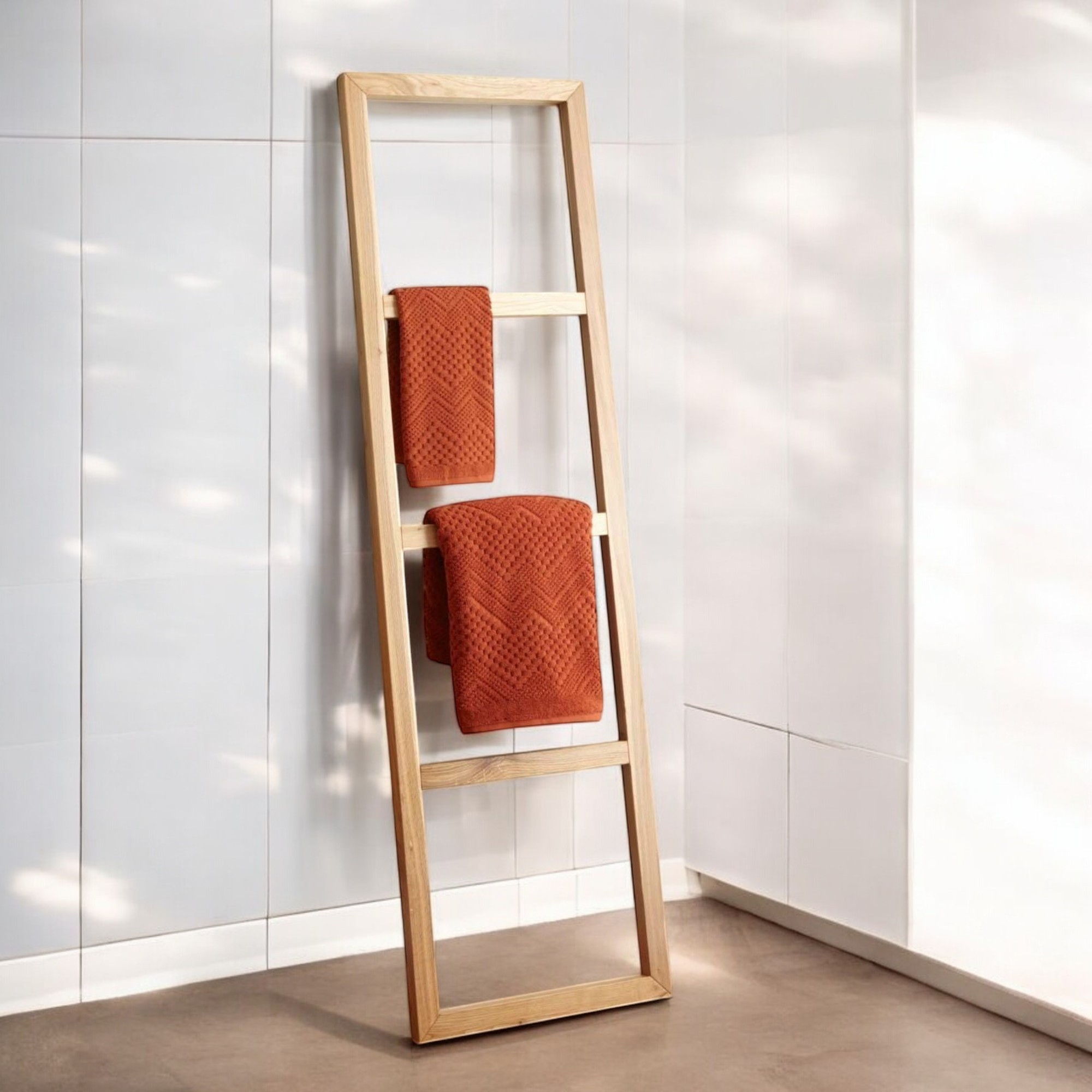 Stokes Teak Handmade Wooden Ladder Towel Holder