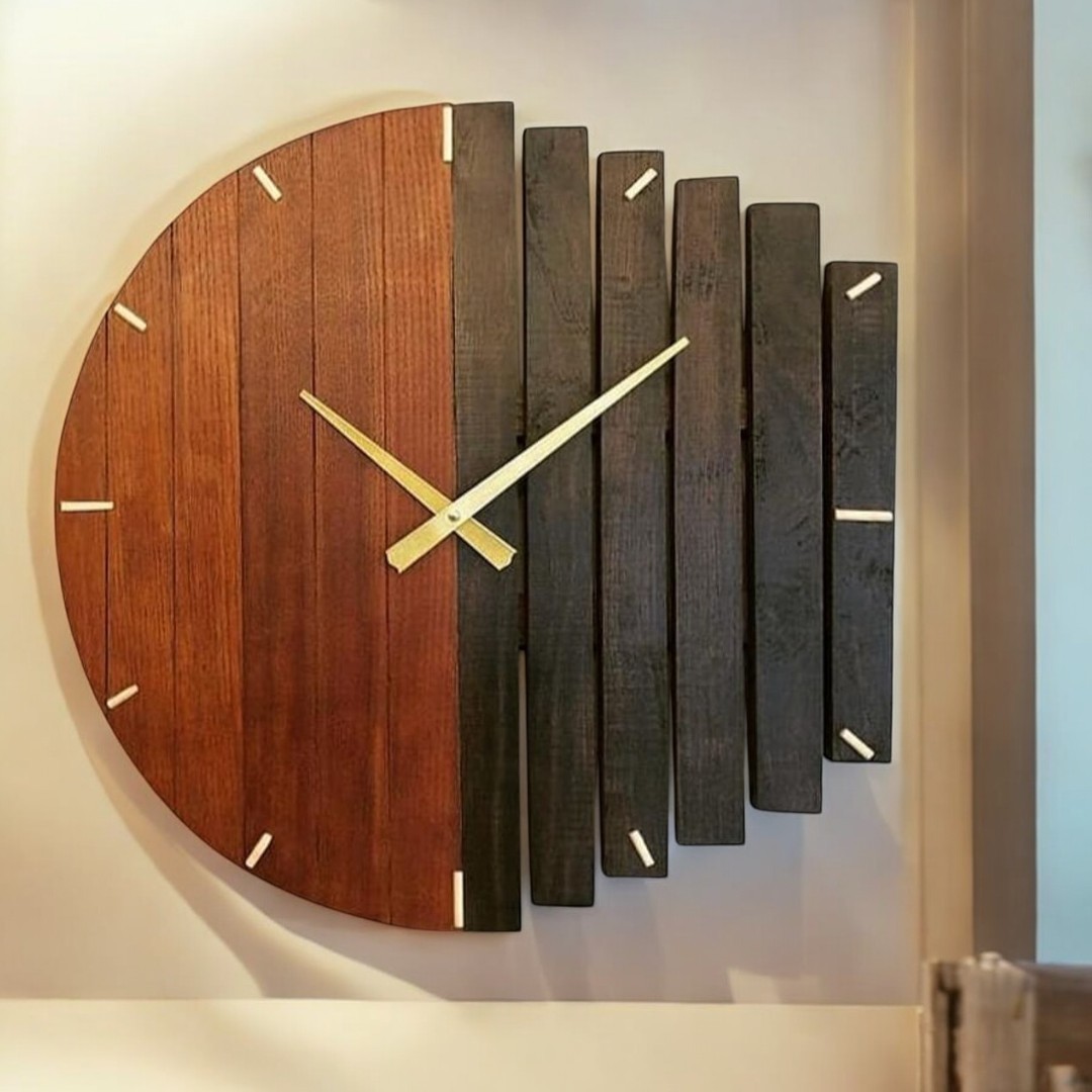 Industrial Design Wooden Wall Clock