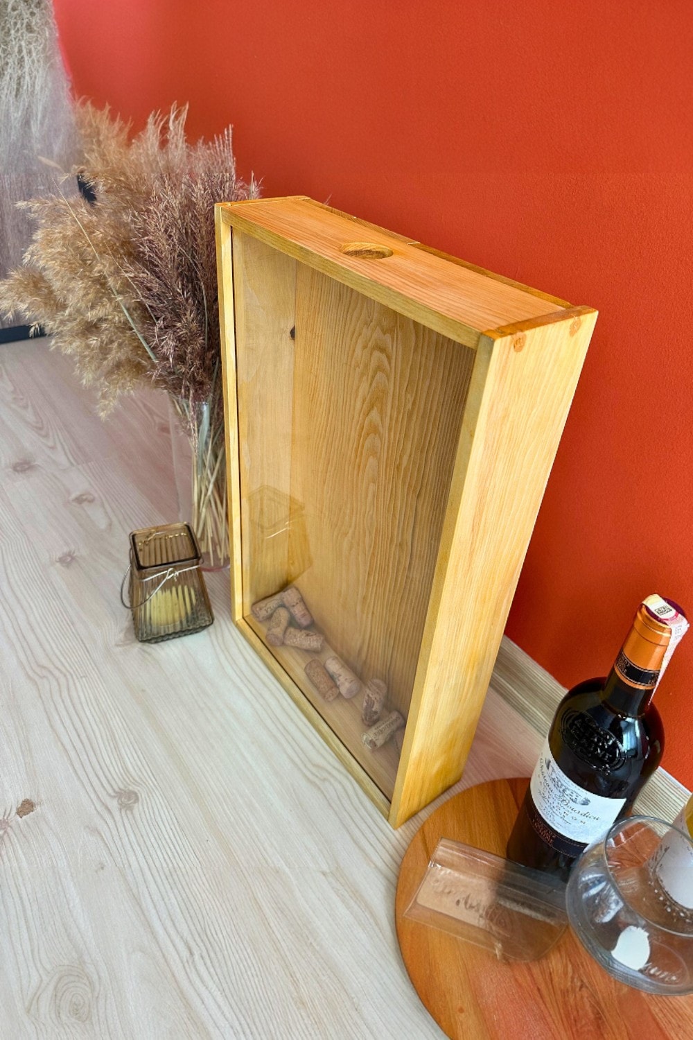 Handmade Wooden Wine Cork Collection Piggy Bank