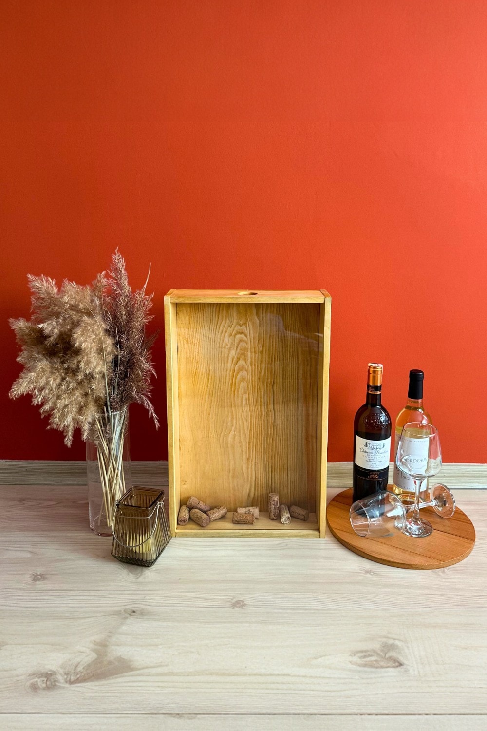 Handmade Wooden Wine Cork Collection Piggy Bank