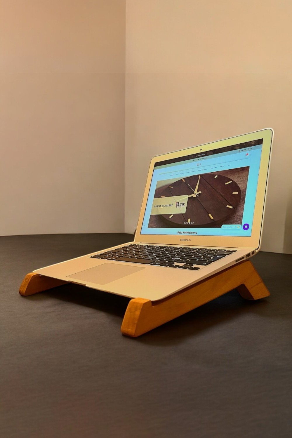 Handmade Wooden Laptop and Phone Stand Set