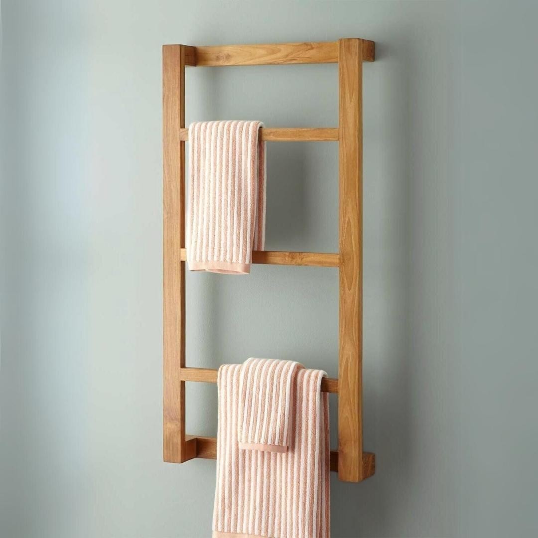 Wulan Towel Rack El Yapımı Ahşap Havluluk - Natural