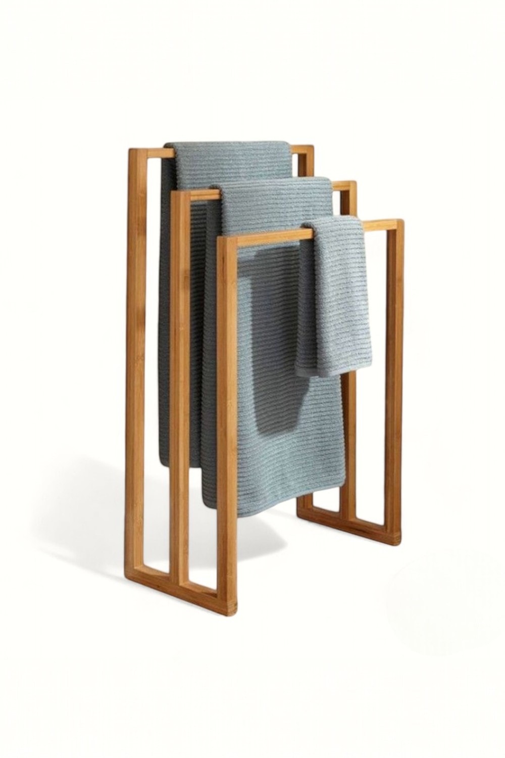 Layla 3 Level Wooden Towel Rack - Walnut
