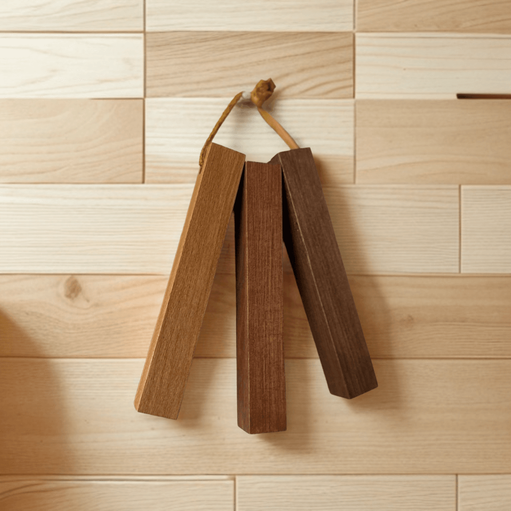 Regla Handmade Wooden Trivet with Leather Details - Small