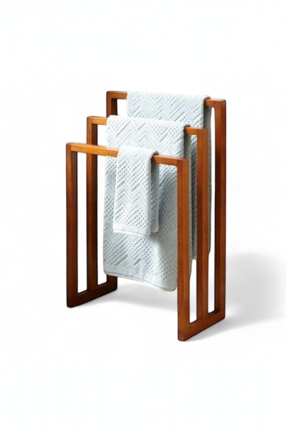 Layla 3 Level Wooden Towel Rack - Walnut