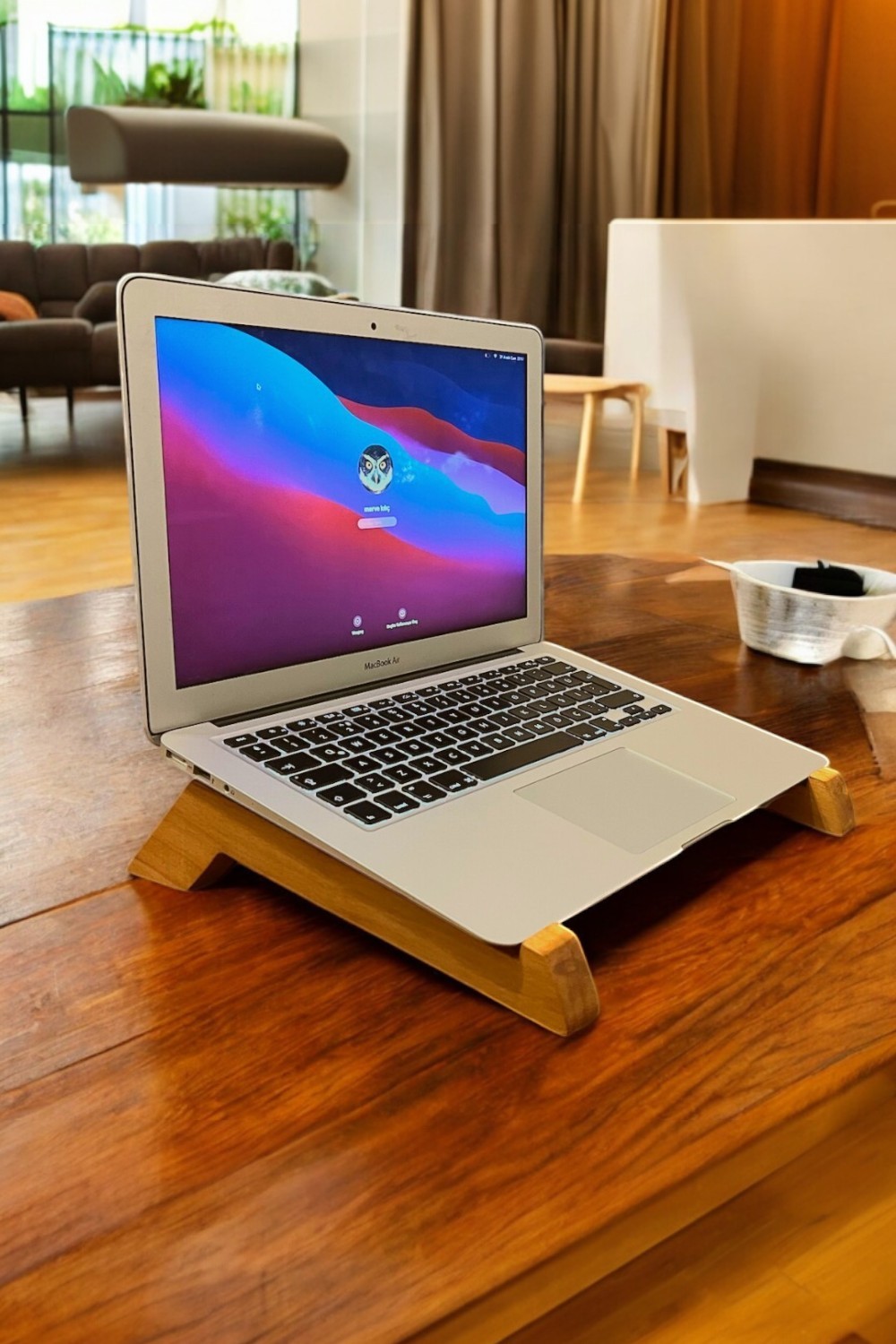 Handmade Wooden Laptop and Phone Stand Set