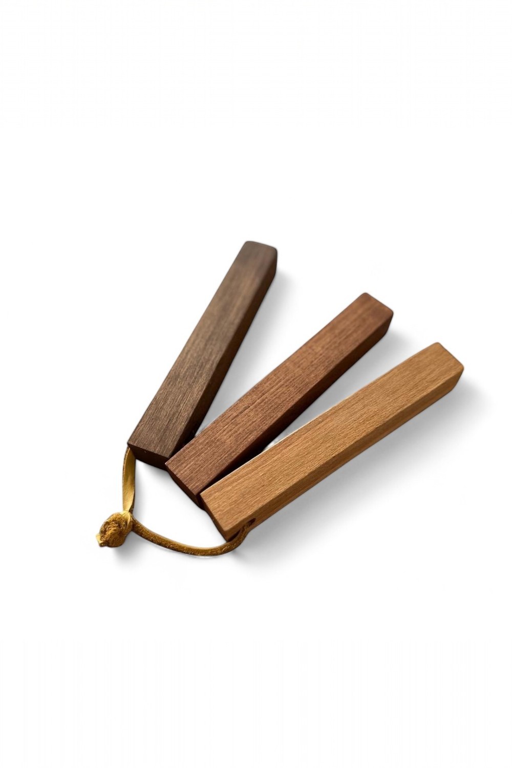 Regla Handmade Wooden Trivet with Leather Details - Small