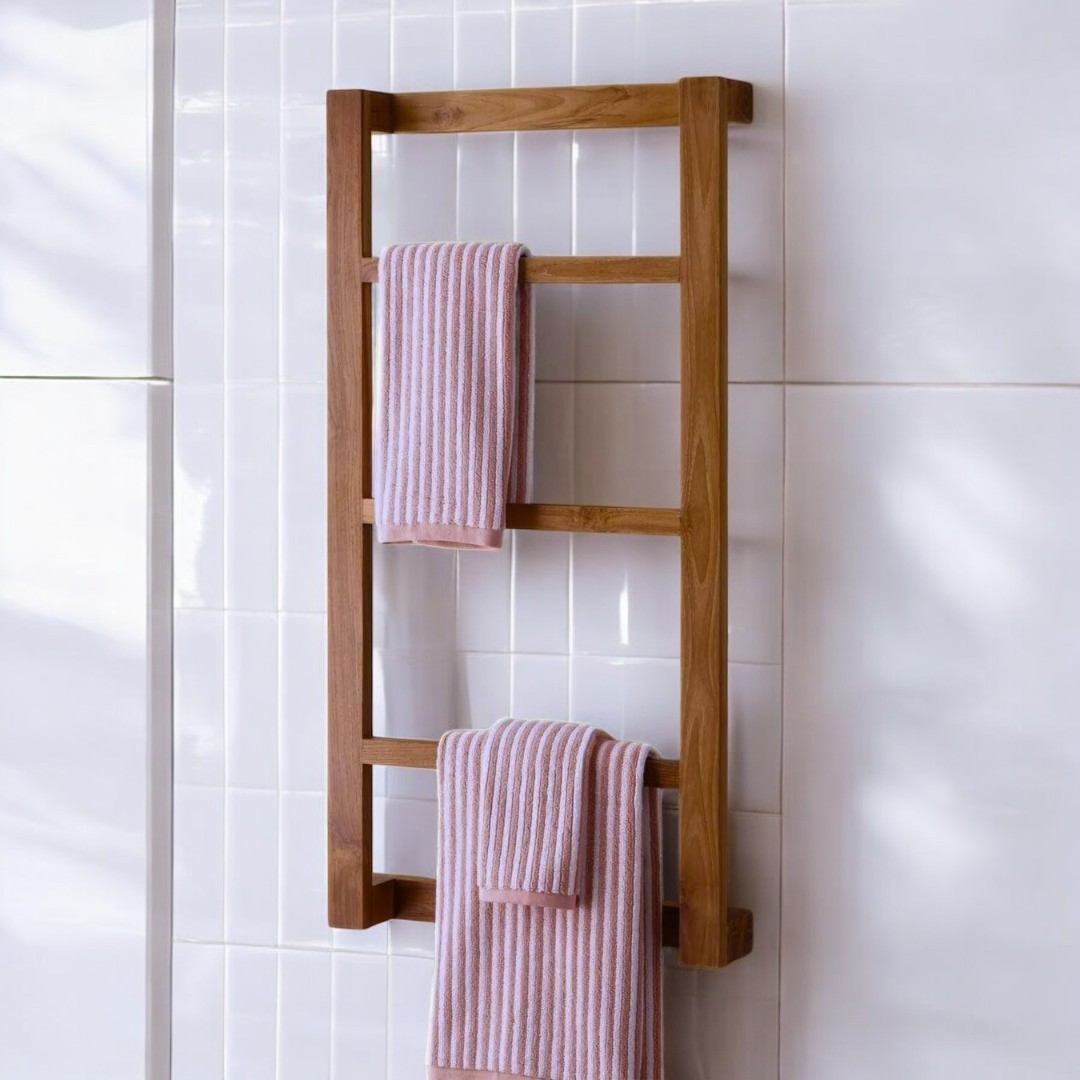 Wulan Towel Rack El Yapımı Ahşap Havluluk - Ceviz