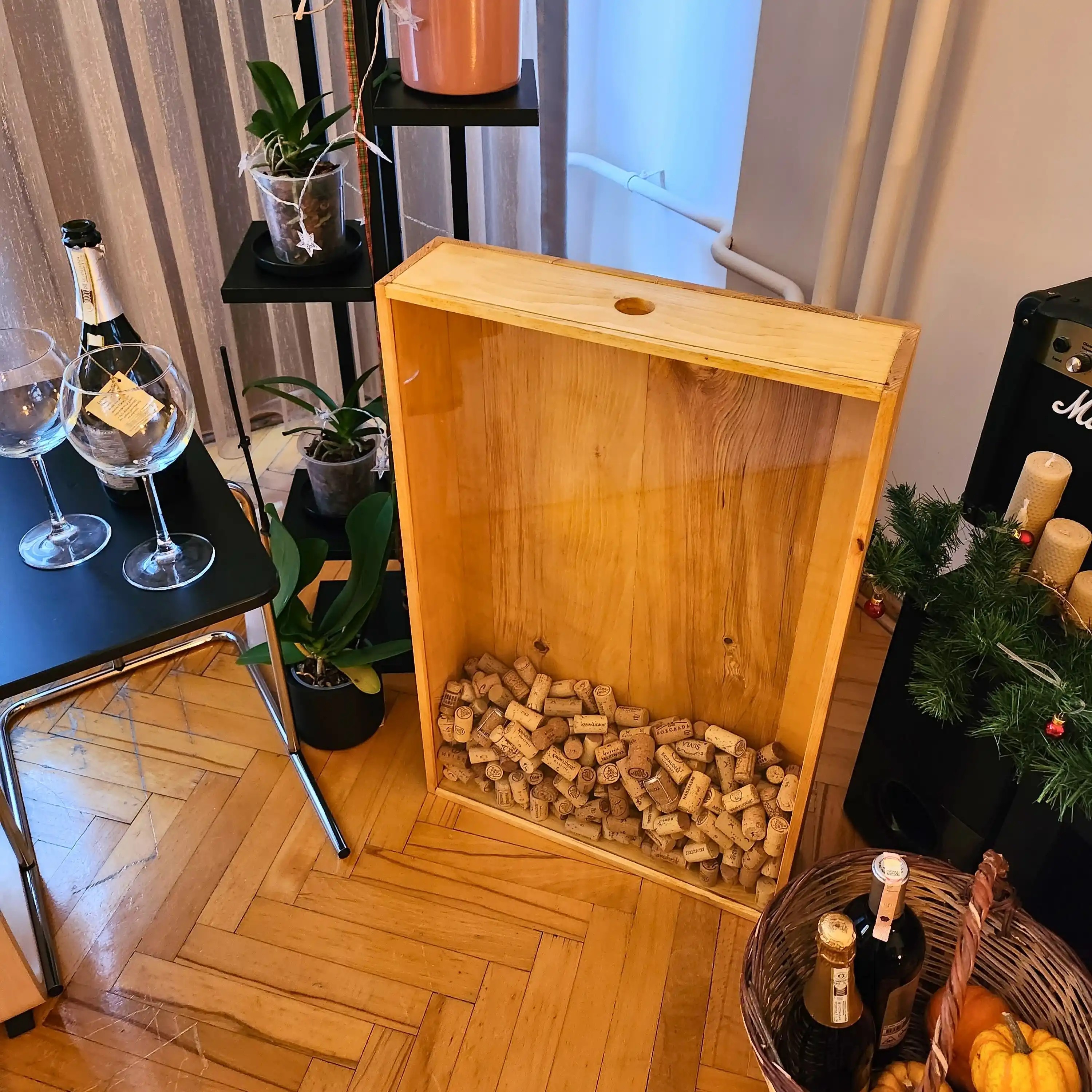 Handmade Wooden Wine Cork Collection Piggy Bank