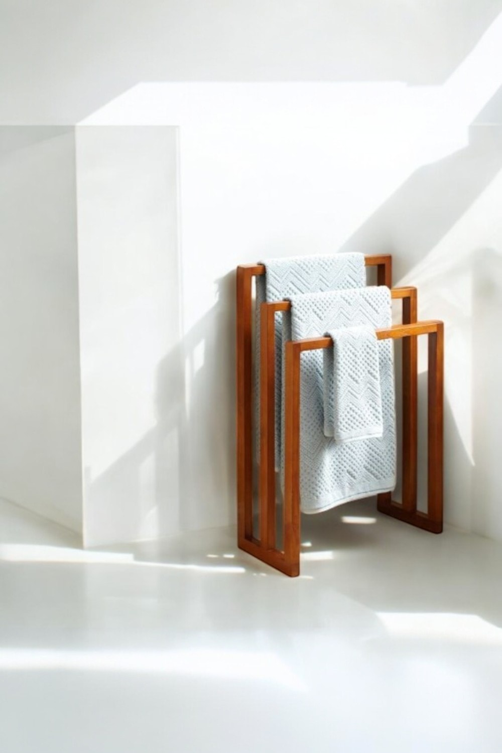 Layla 3 Level Wooden Towel Rack - Walnut