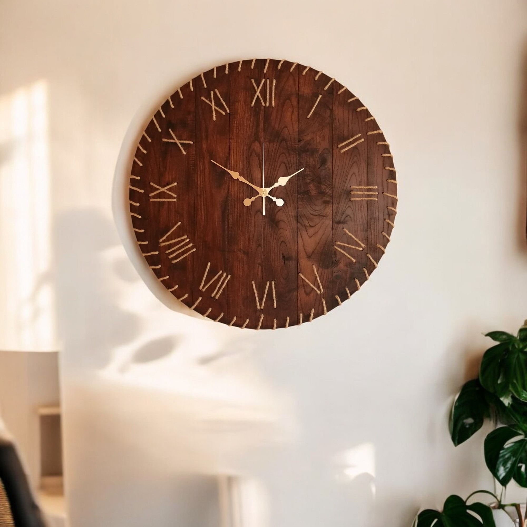 Udan Rope Wooden Wall Clock