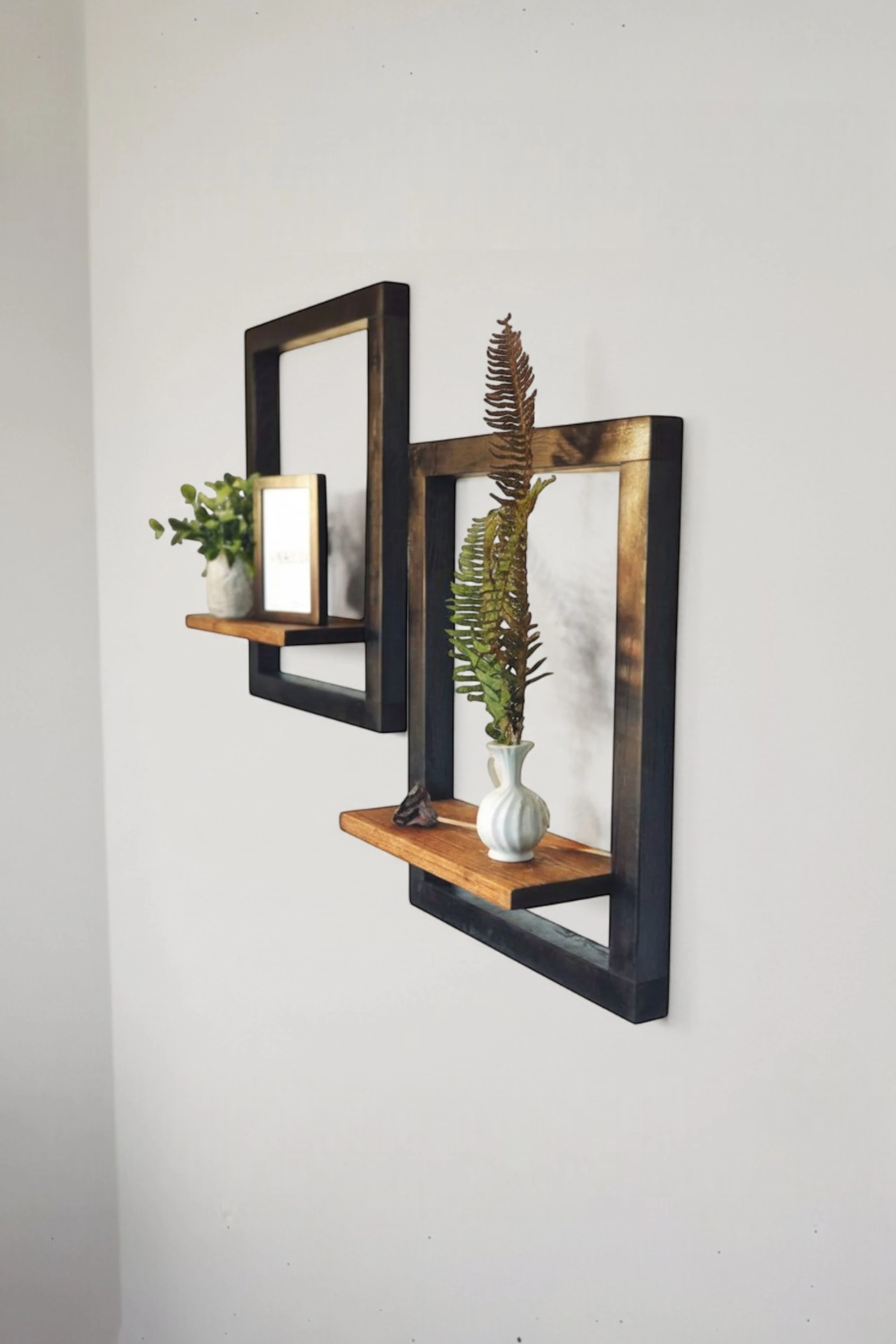 El Yapımı Ahşap Yüzen Raf