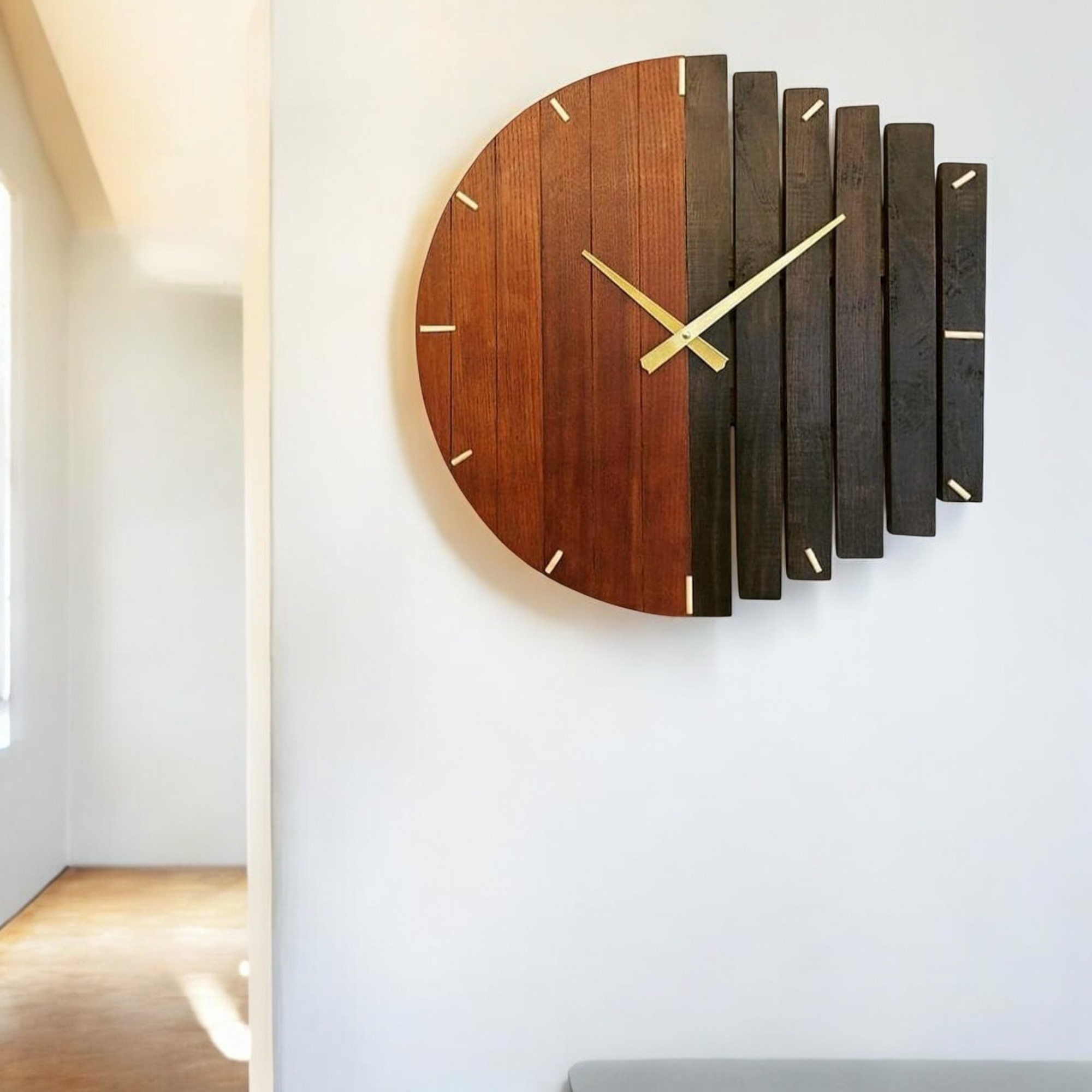 Industrial Design Wooden Wall Clock