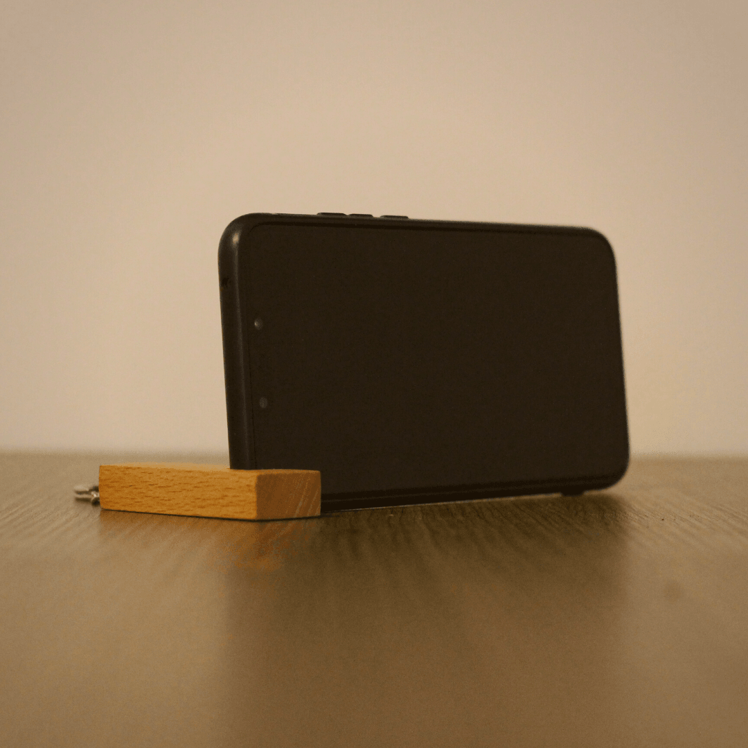 Wooden Phone Holder Keychain