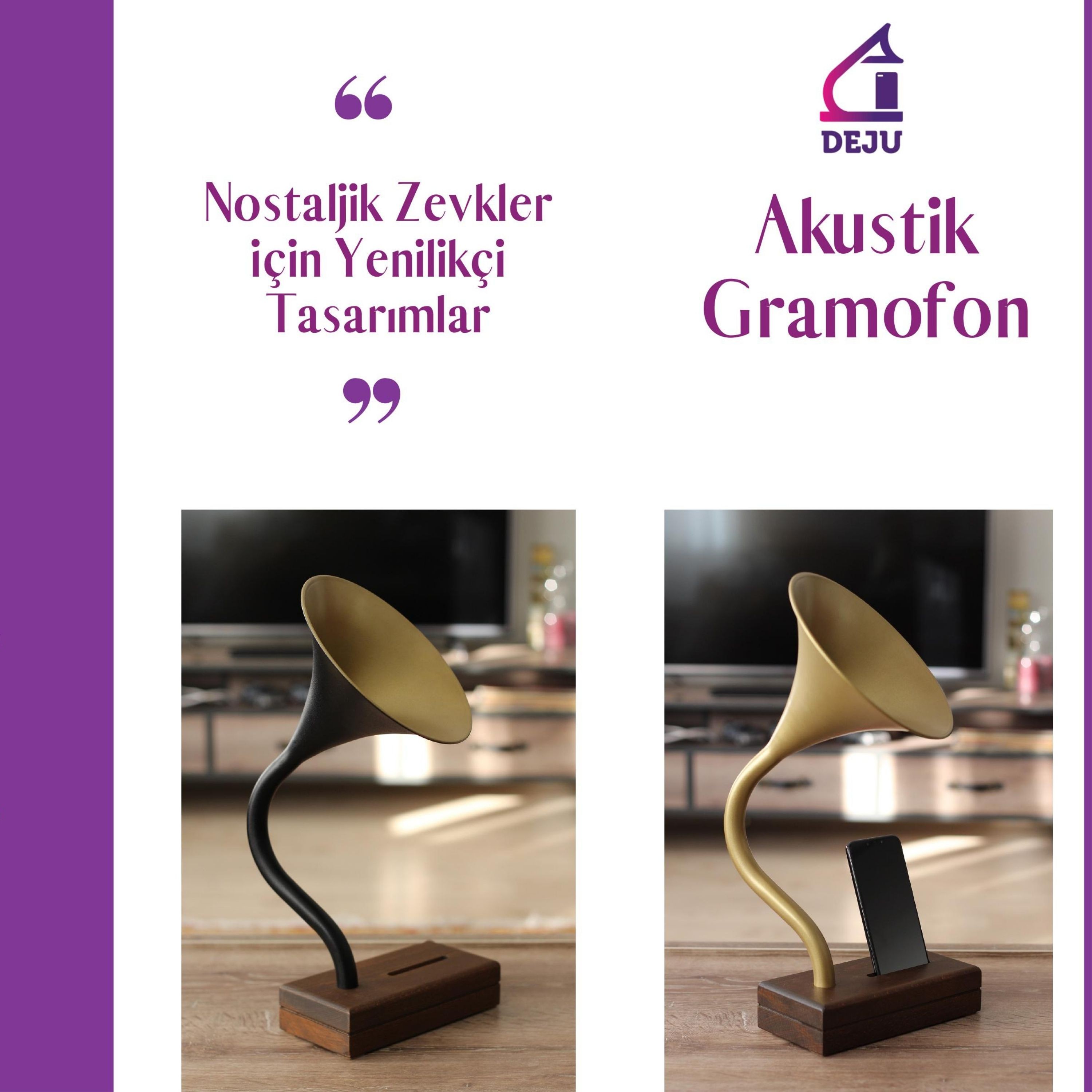 Deju Akustik Gramofon Gold