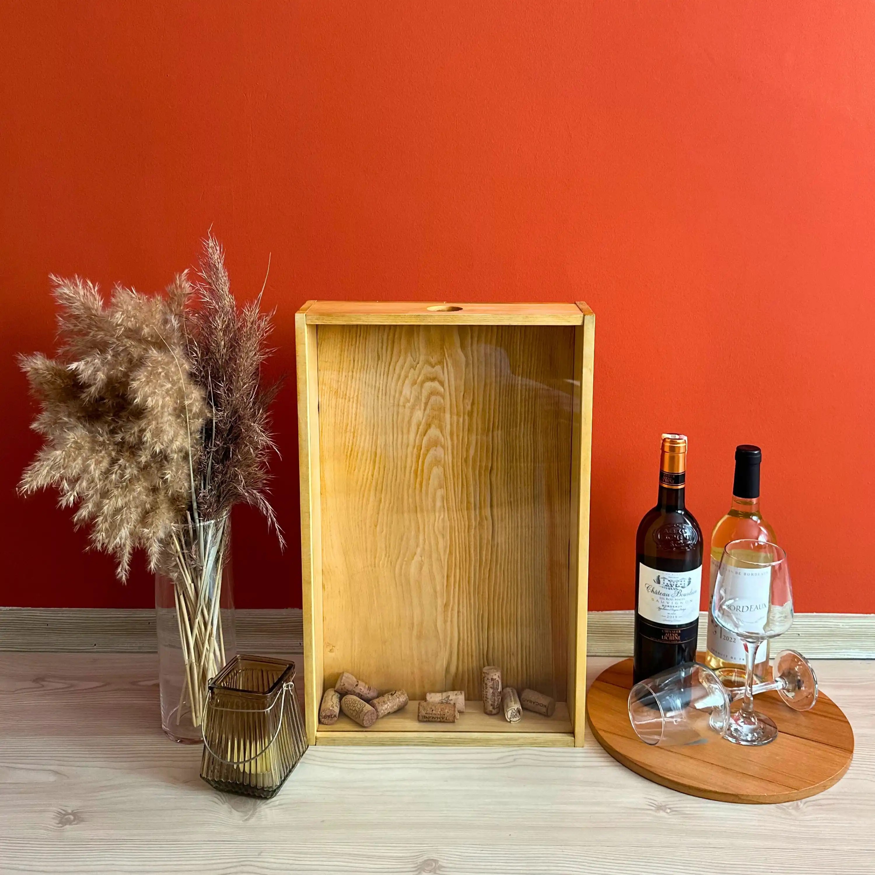 Handmade Wooden Wine Cork Collection Piggy Bank