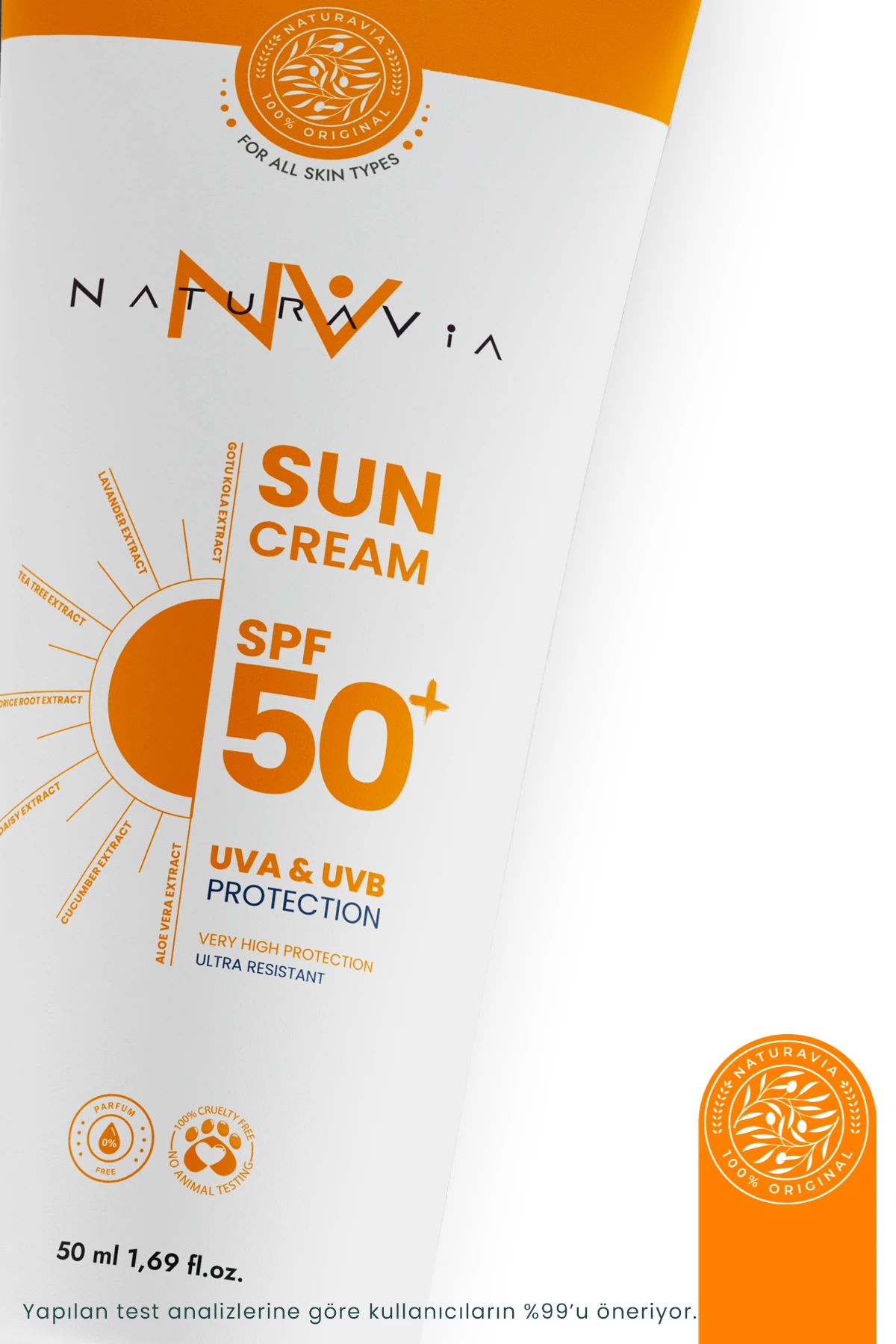 SPF 50+ Güneş Kremi – Leke Karşıtı, Nemlendirici ve UVA/UVB Koruyucu Bakım Kremi 50 ml | Tüm Cilt Tipleri İçin