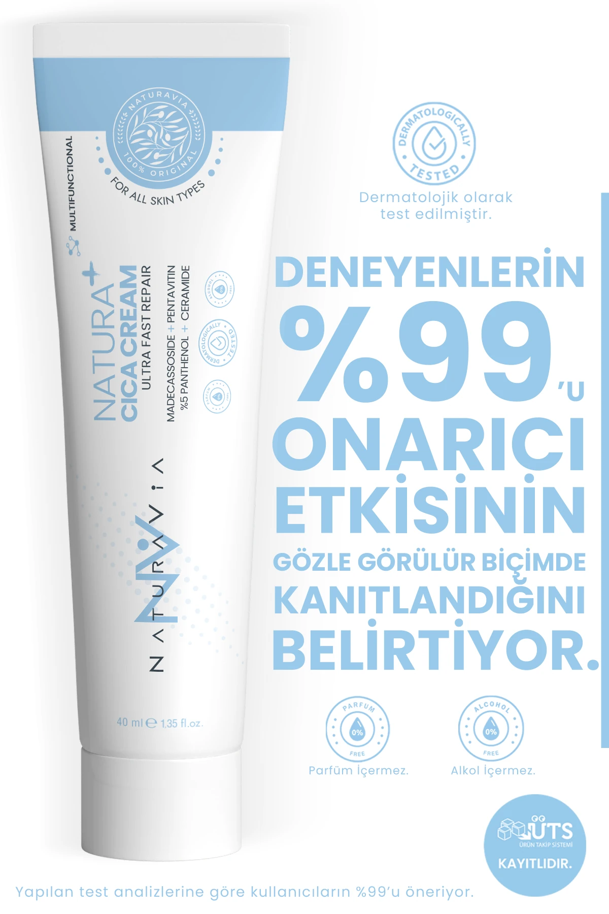 Bariyer Onarıcı Cica Krem 40 ml – Hassas Ciltler İçin Nemlendirici | Parfümsüz & Alkolsüz 