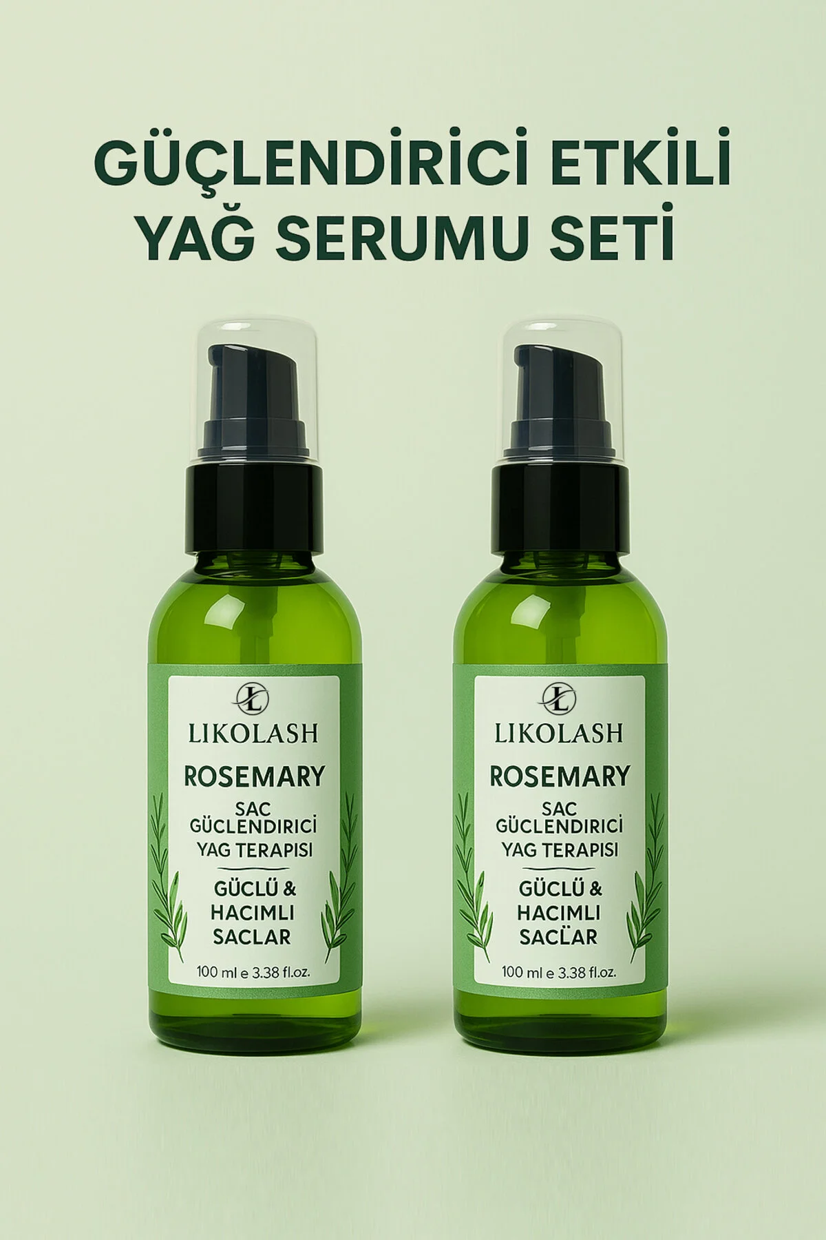 Likolash Biberiye Yağı Terapisi Saç Dökülmesi ve Yıpranmış Saçlar için Hızlı Saç Uzatan Biotinli Bakımı Seti