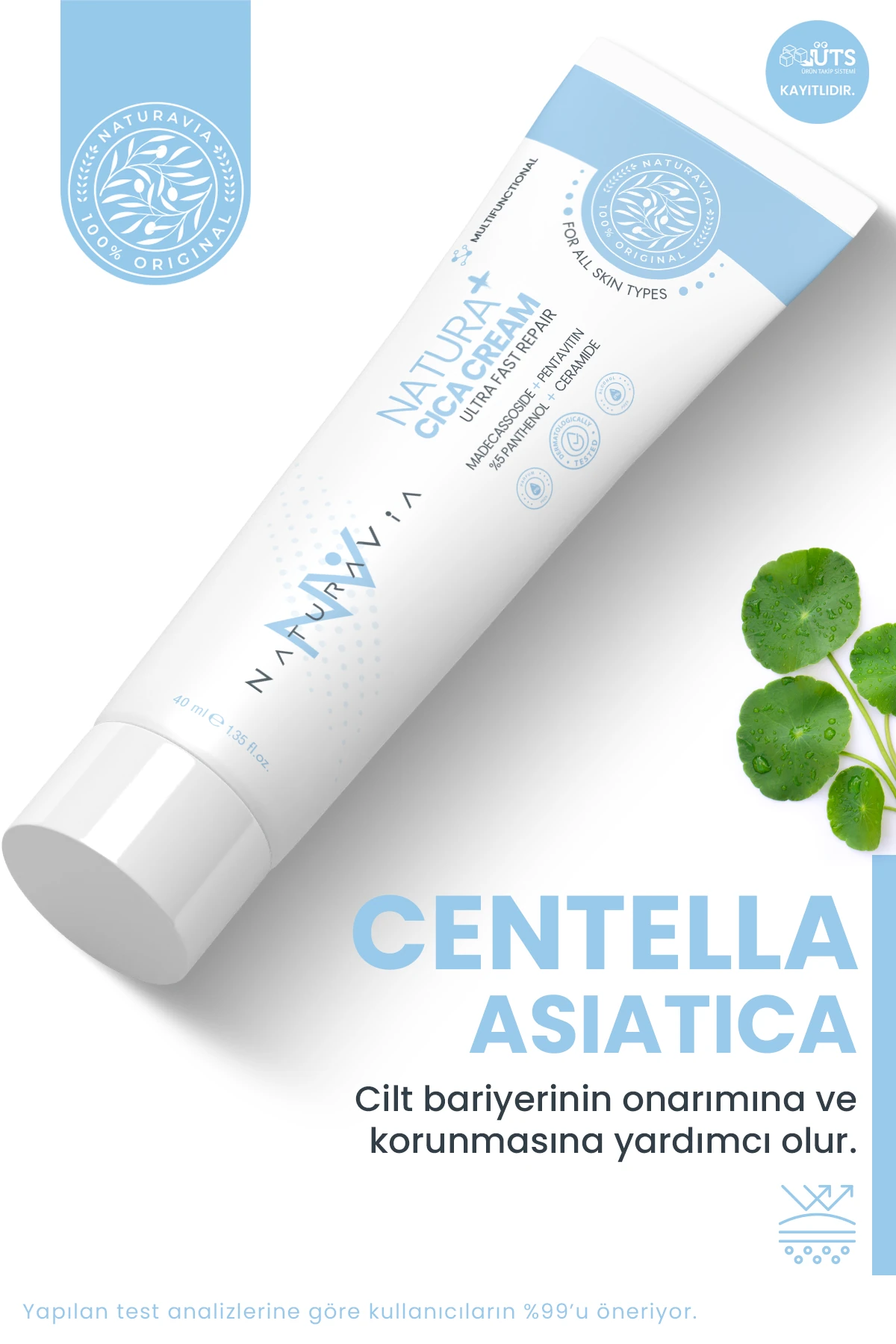 Bariyer Onarıcı Cica Krem 40 ml – Hassas Ciltler İçin Nemlendirici | Parfümsüz & Alkolsüz 