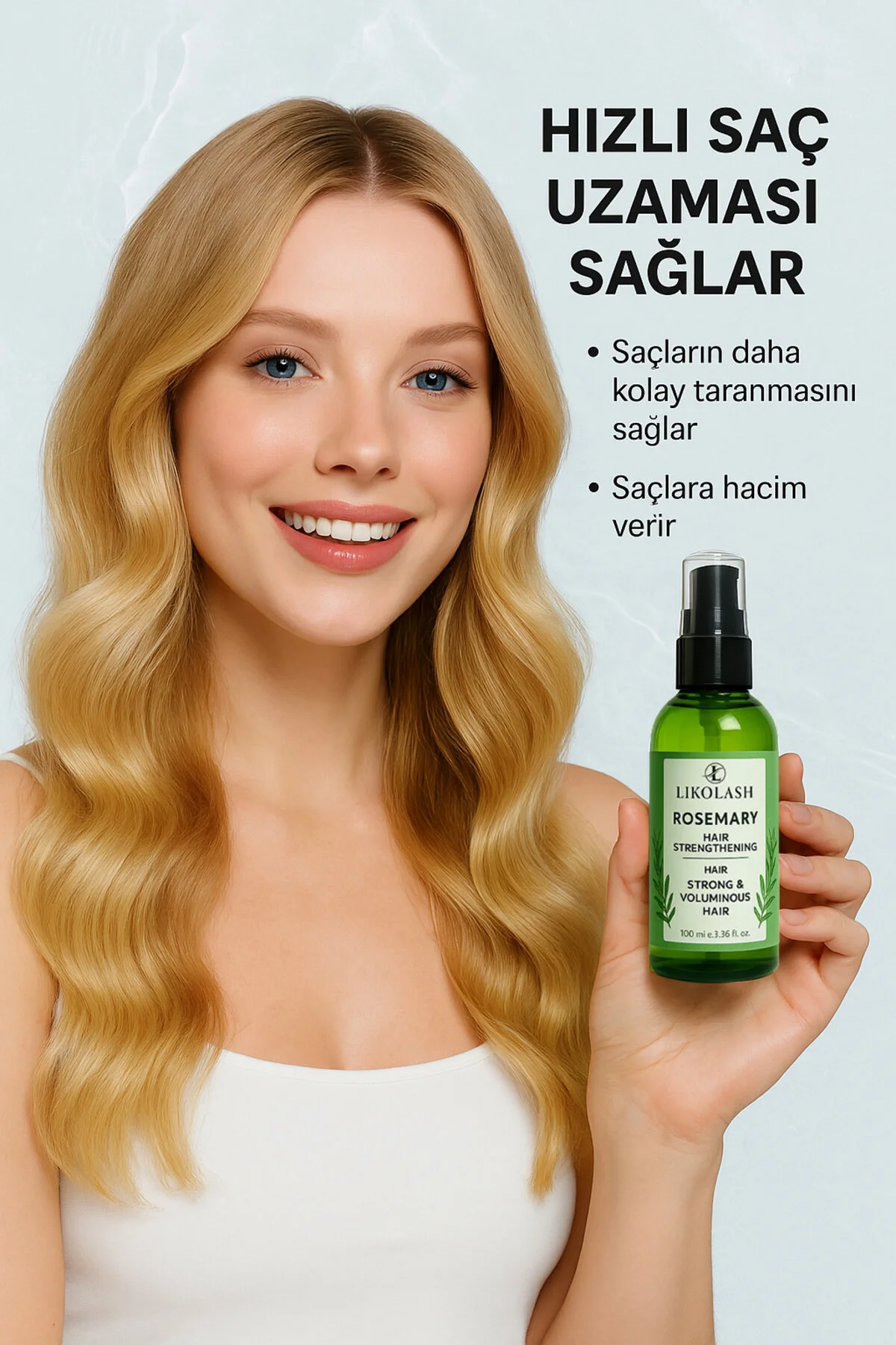 Likolash Biberiye Yağı Terapisi Saç Dökülmesi ve Yıpranmış Saçlar için Hızlı Saç Uzatan Biotinli Bakımı Seti