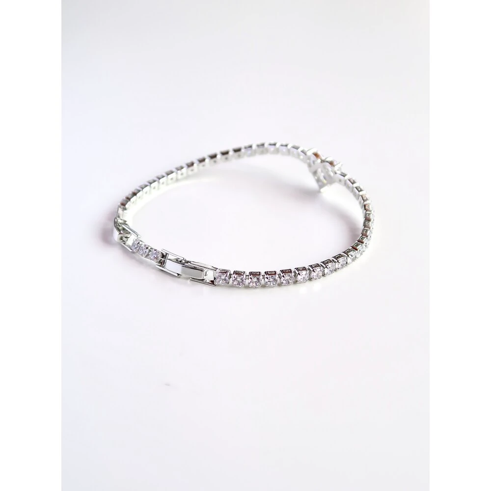 Kalp Zirkon Taş Su Yolu Çelik Bileklik