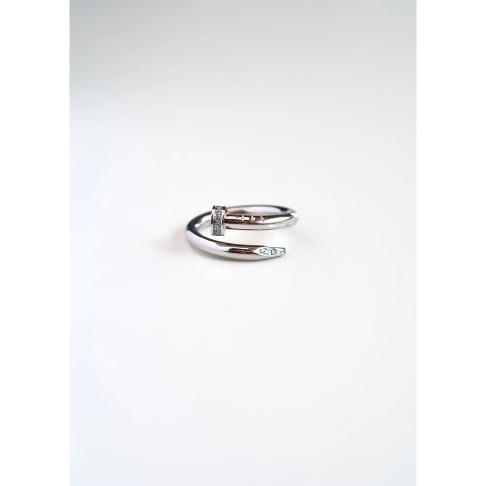 Cartier Zirkon Taş Çivi Yüzük Gold & Silver