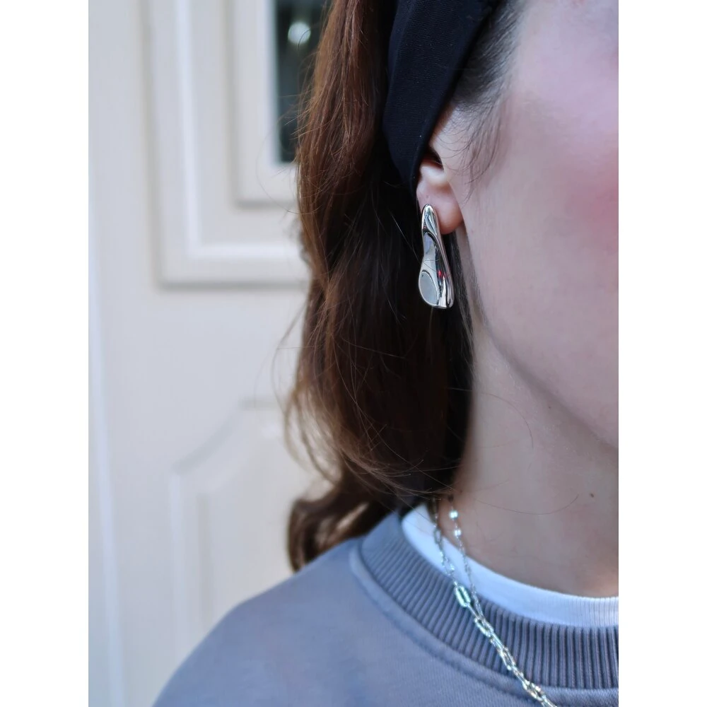 Soyut Dokulu Cerrahi Çelik Çivi Küpe