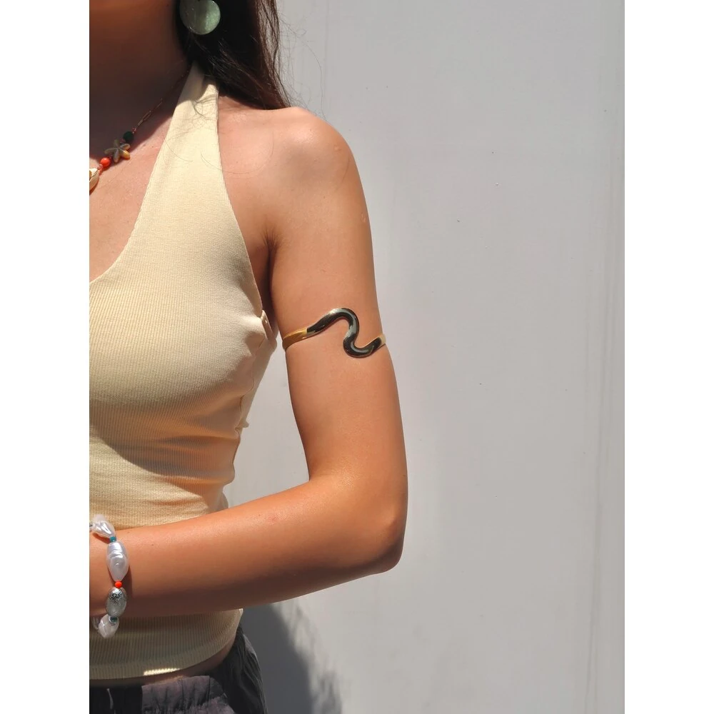 Wavy Pazu Bilekliği / Gold & Silver