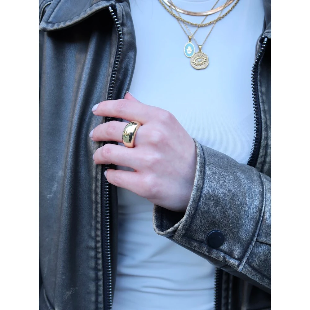 Dome Bombe Cerrahi Çelik Yüzük