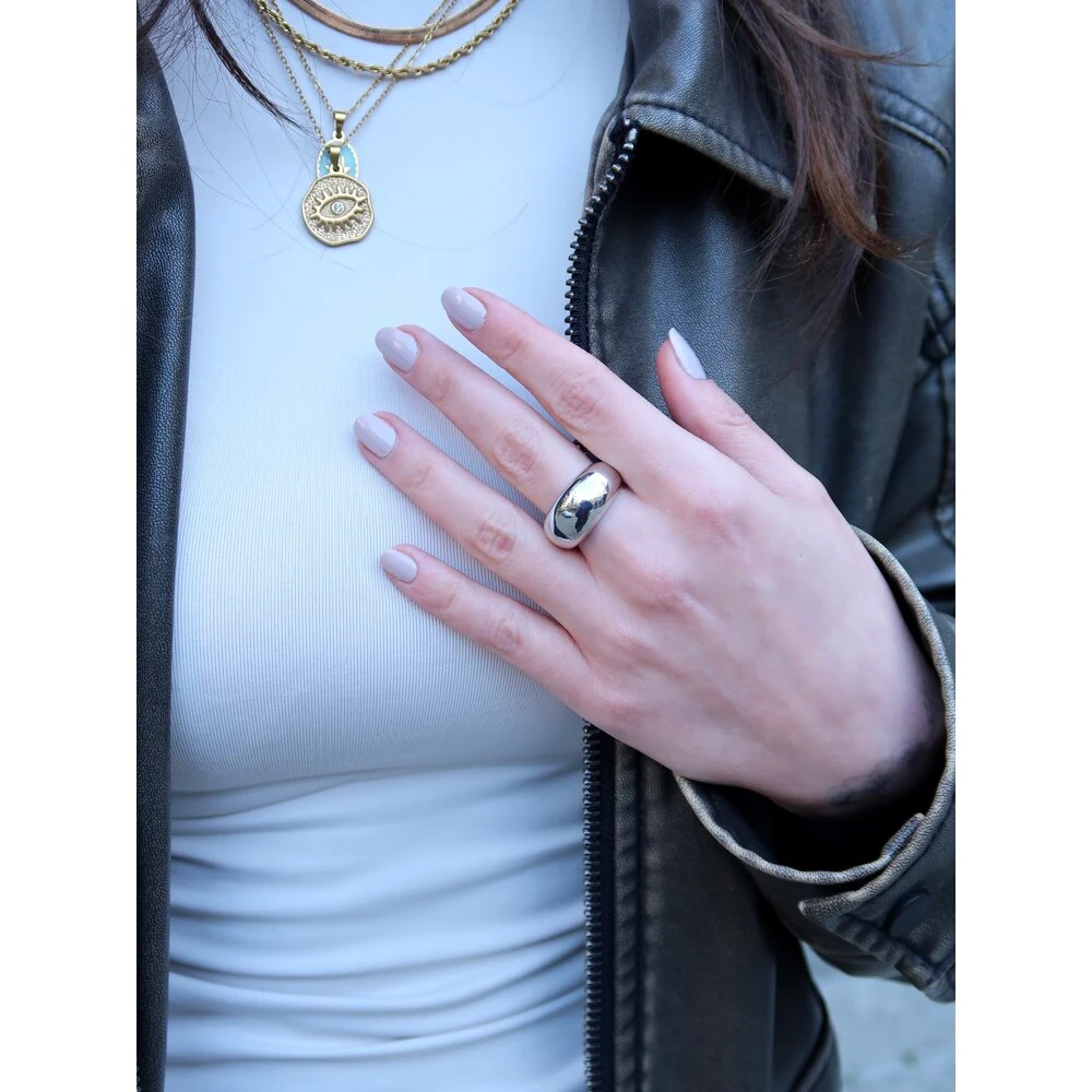 Dome Bombe Cerrahi Çelik Yüzük