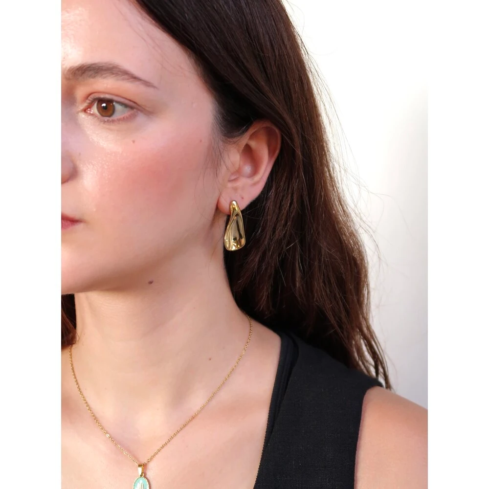 Soyut Dokulu Cerrahi Çelik Çivi Küpe