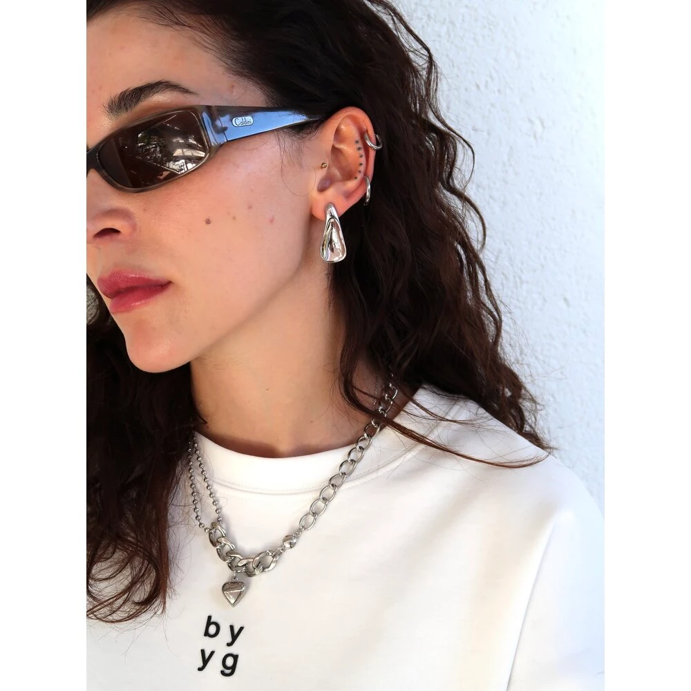 Soyut Dokulu Cerrahi Çelik Çivi Küpe