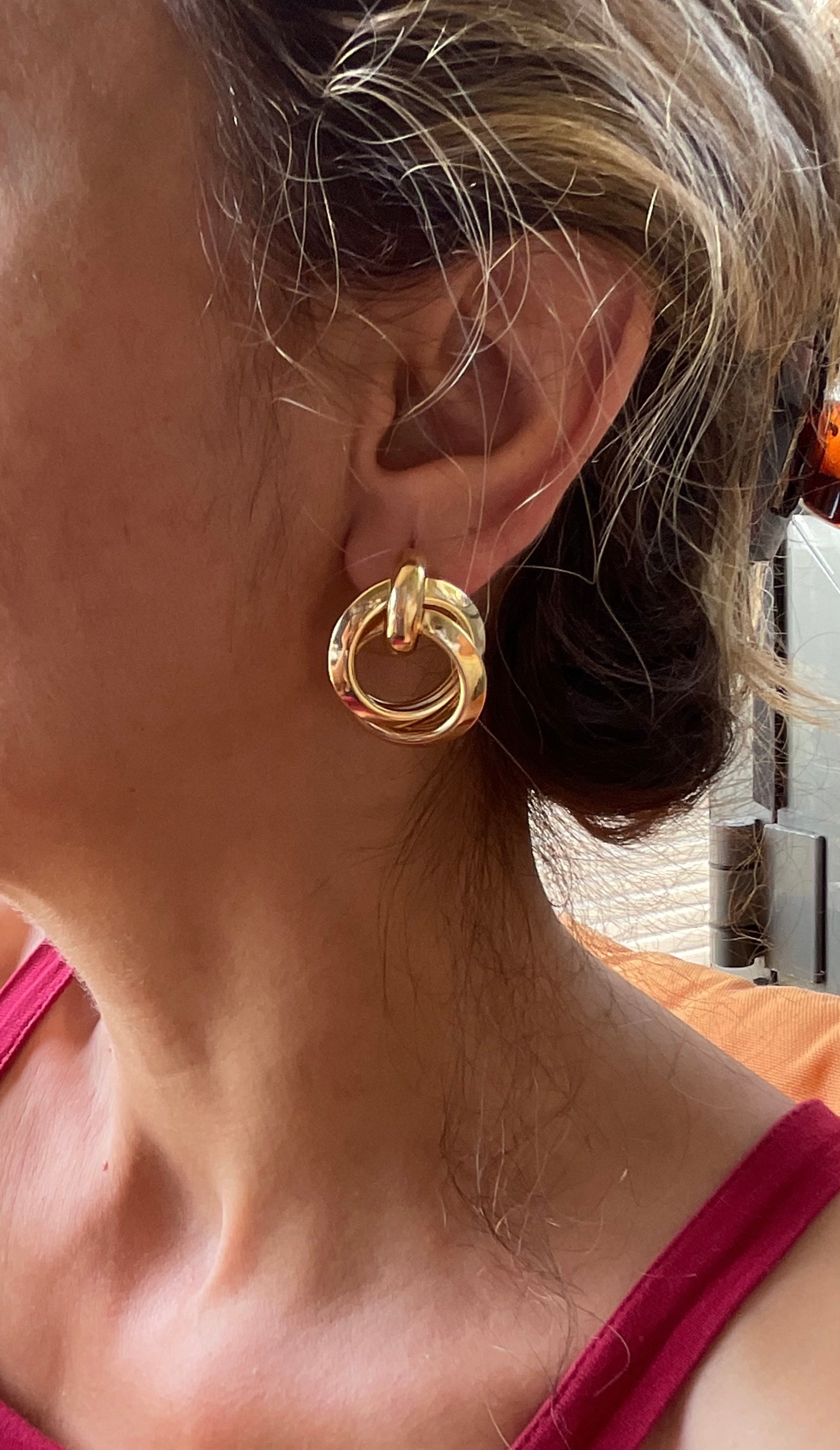 Gold birbirine geçmeli halka küpe