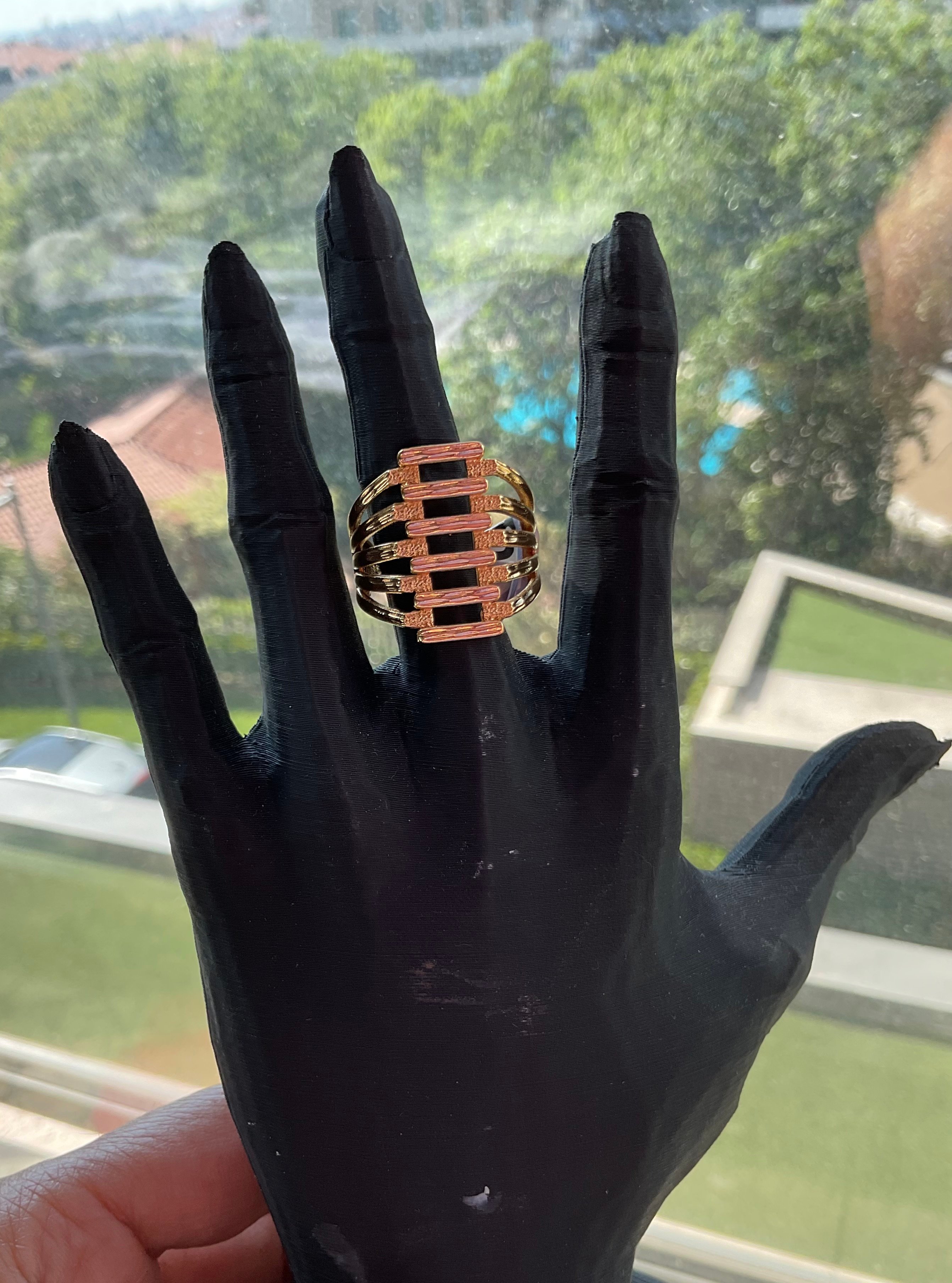 Çelik gold yüzük 