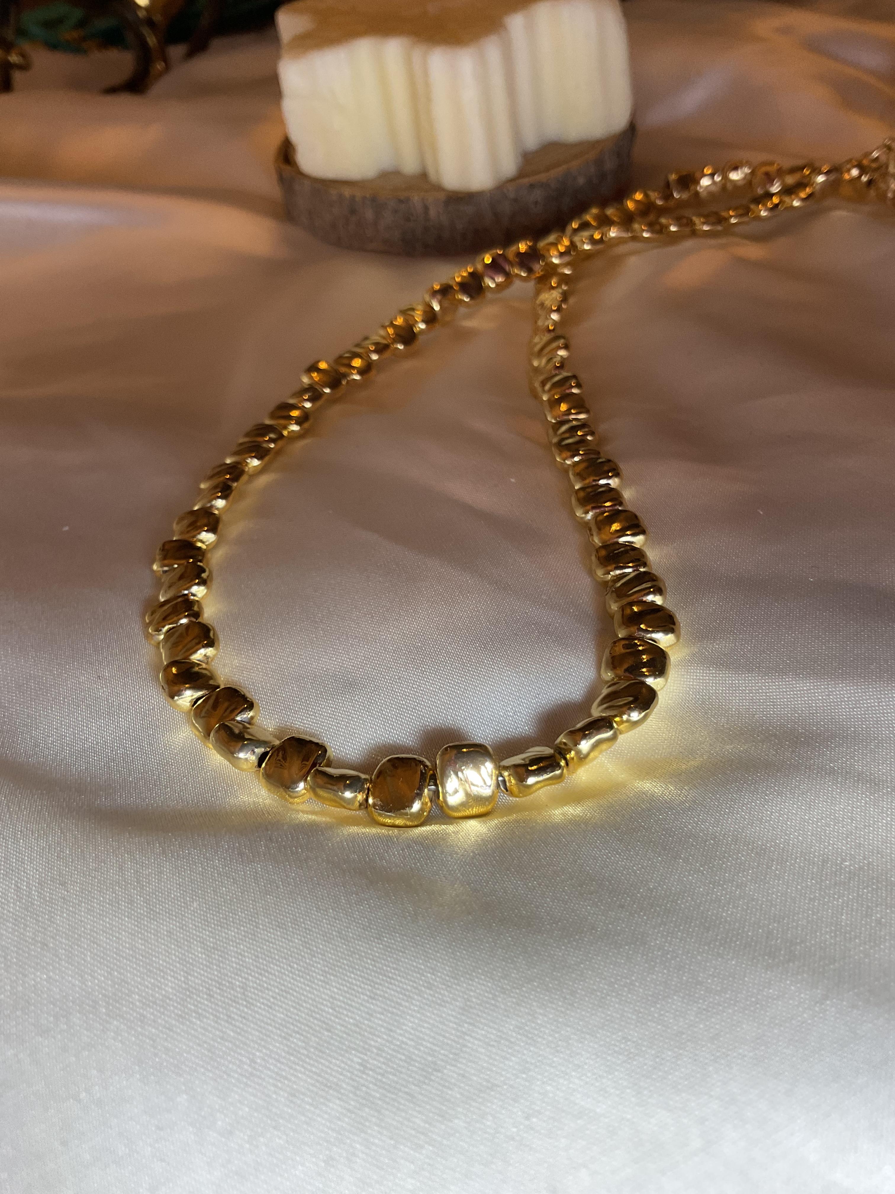 Gold ezme topçuk kolye