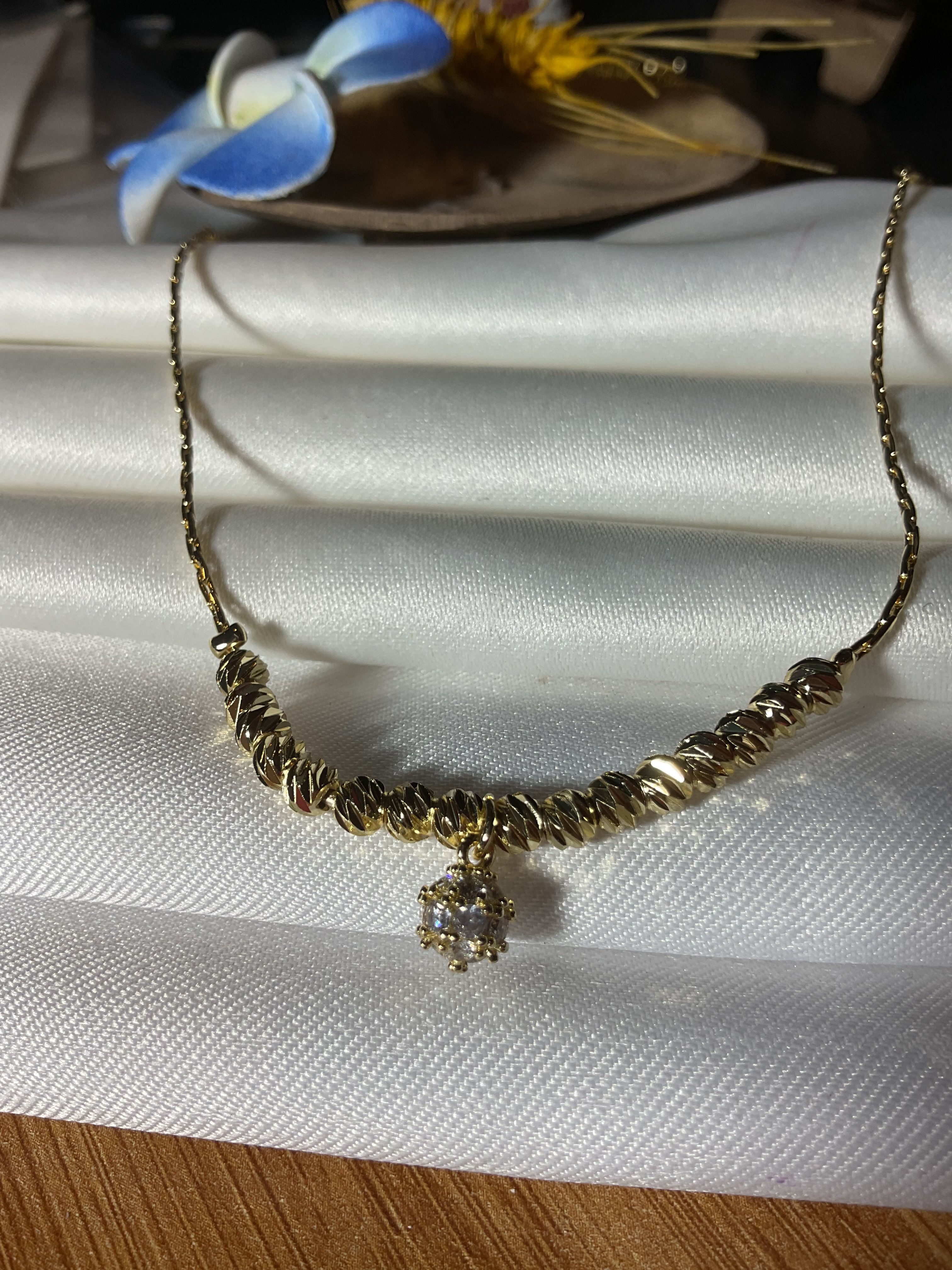 Tek taş Dorika zincir gold halhal