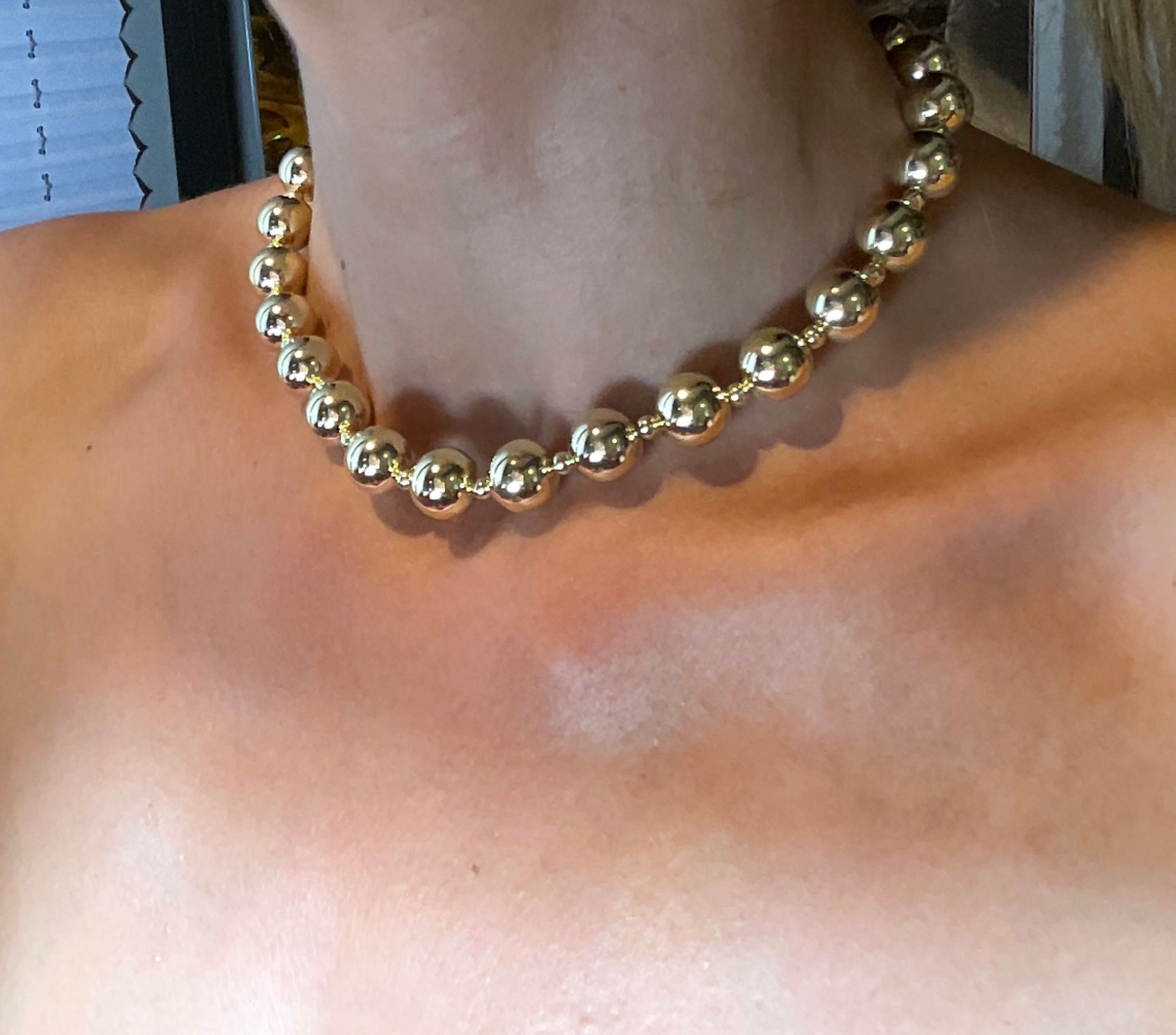 Gold iri topçuklu kolye