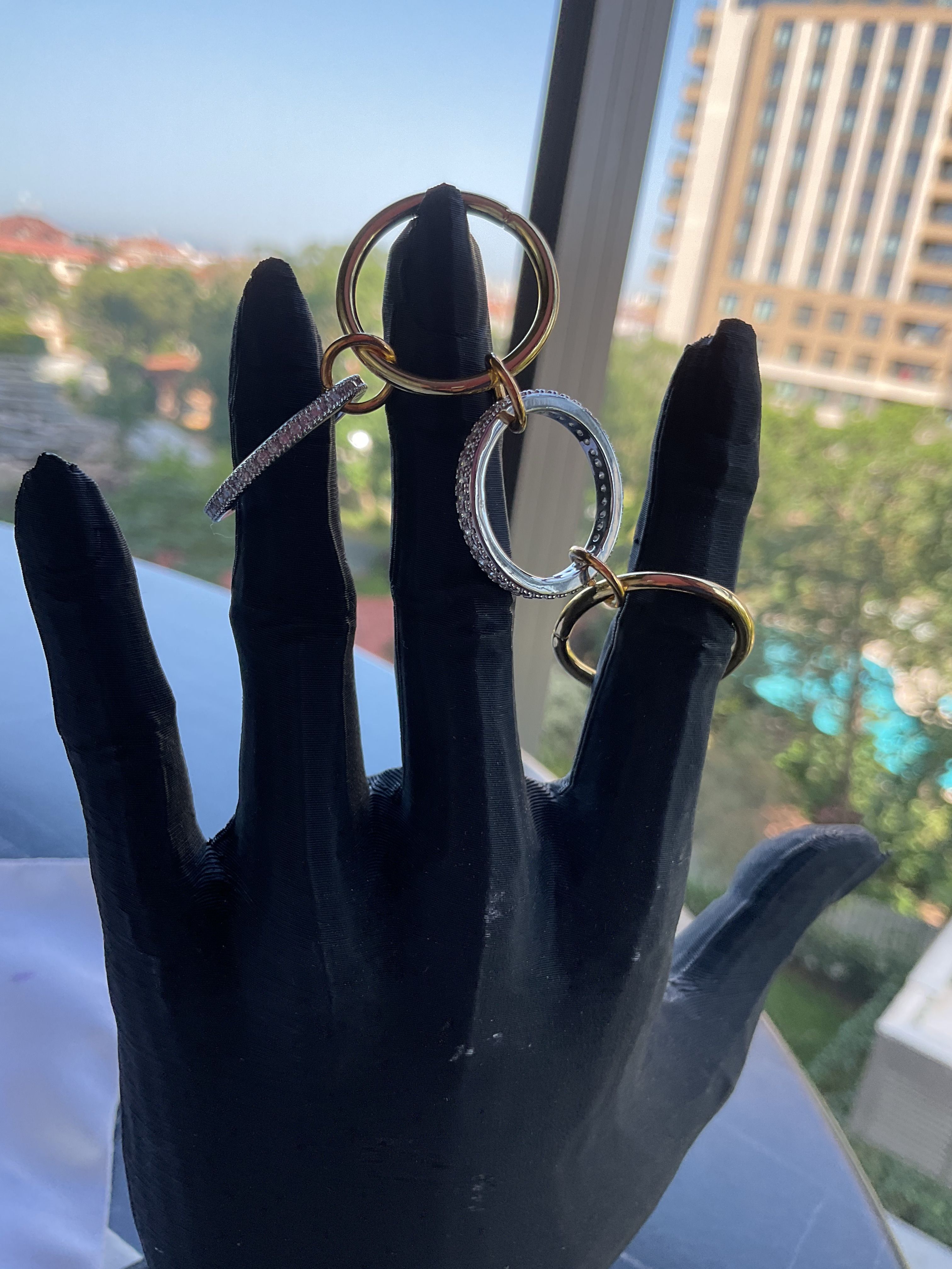Pirinç gold renk zirkon taşlı halka detay yüzük
