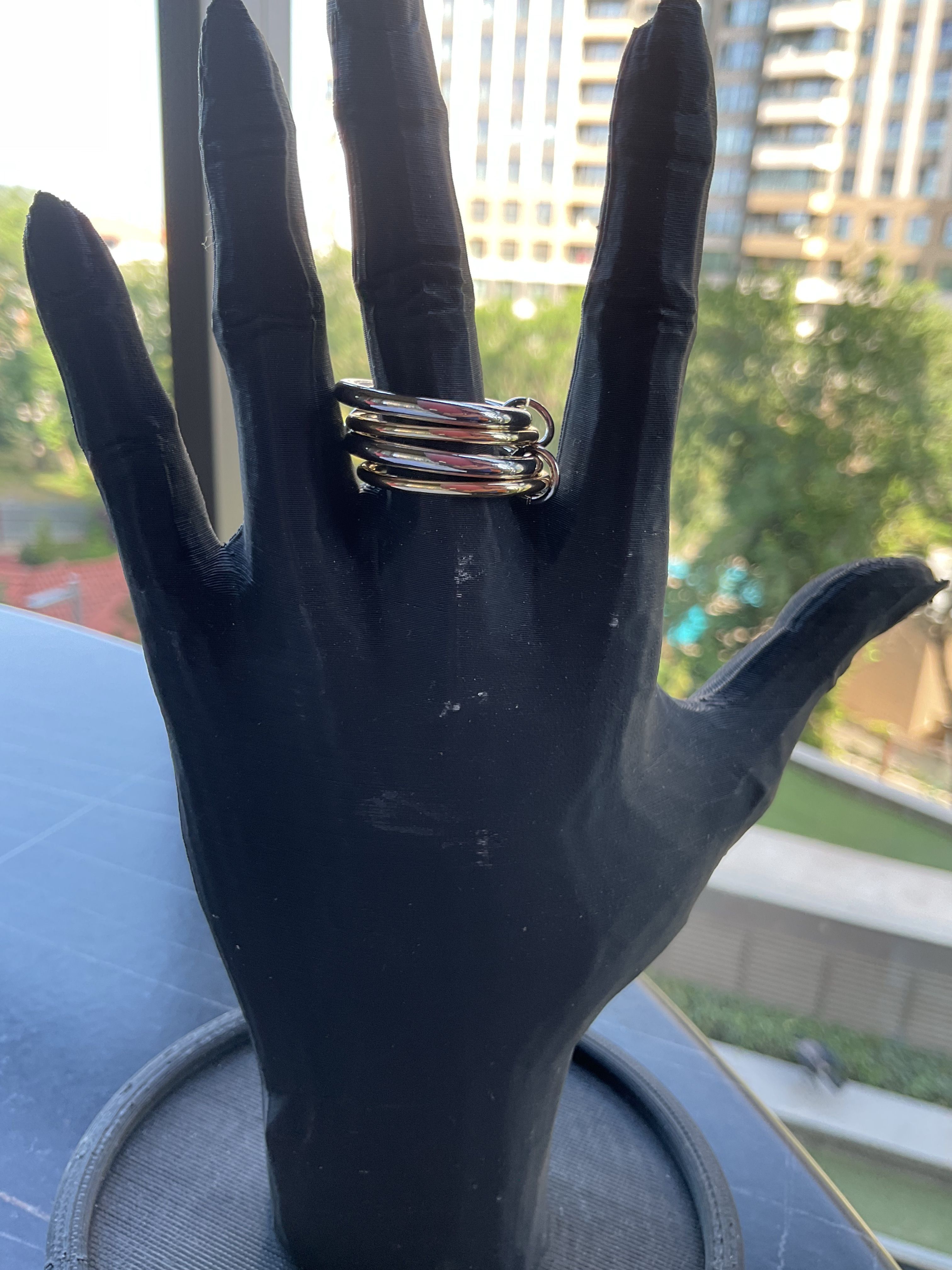 Pirinç mix renk 4 lü model yüzük 