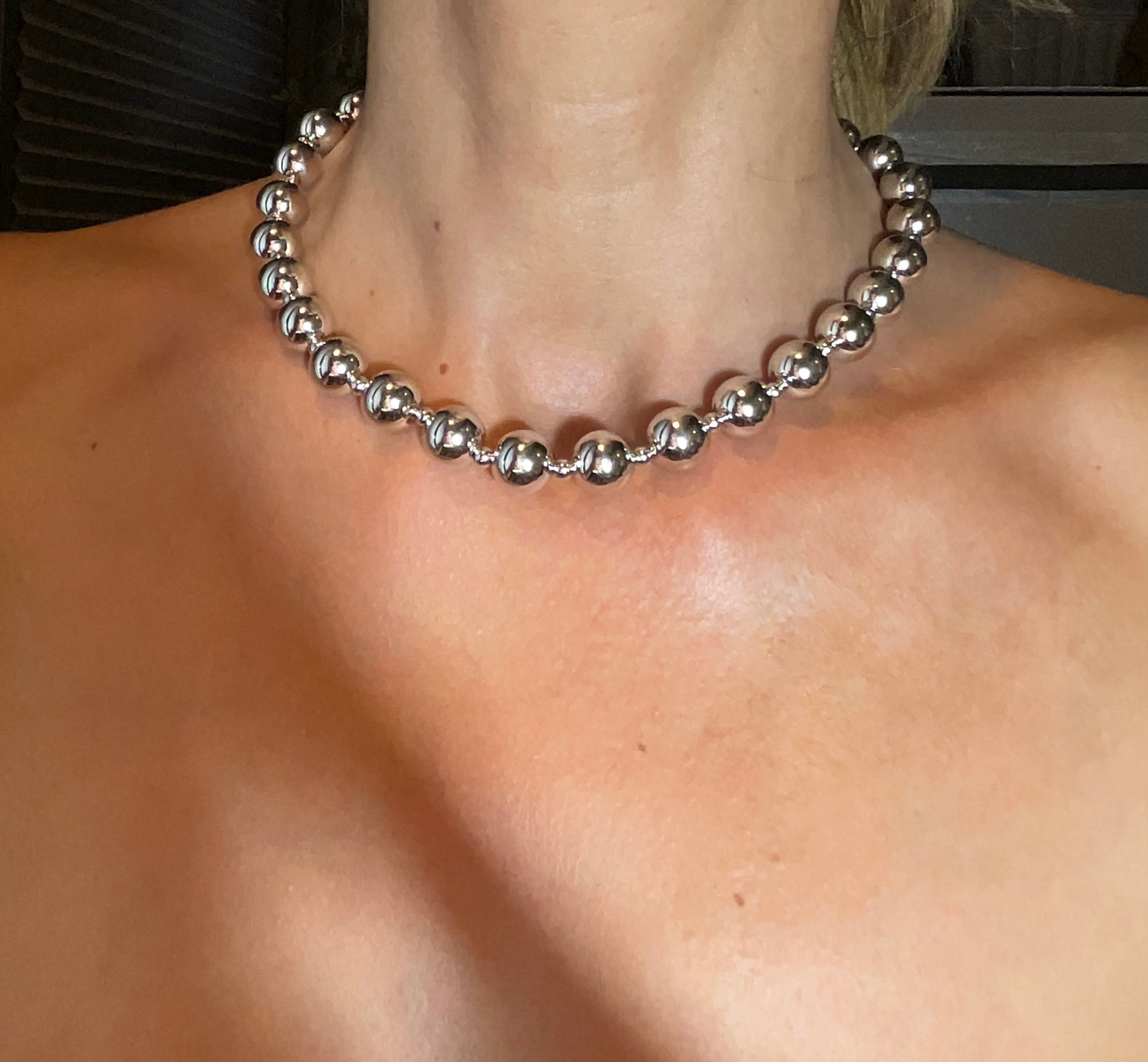 Silver iri topçuklu kolye