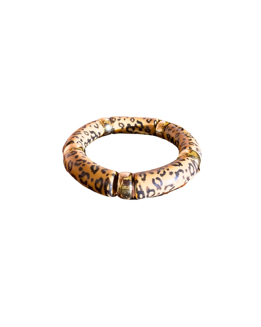 Leopar desenli kemik bileklik
