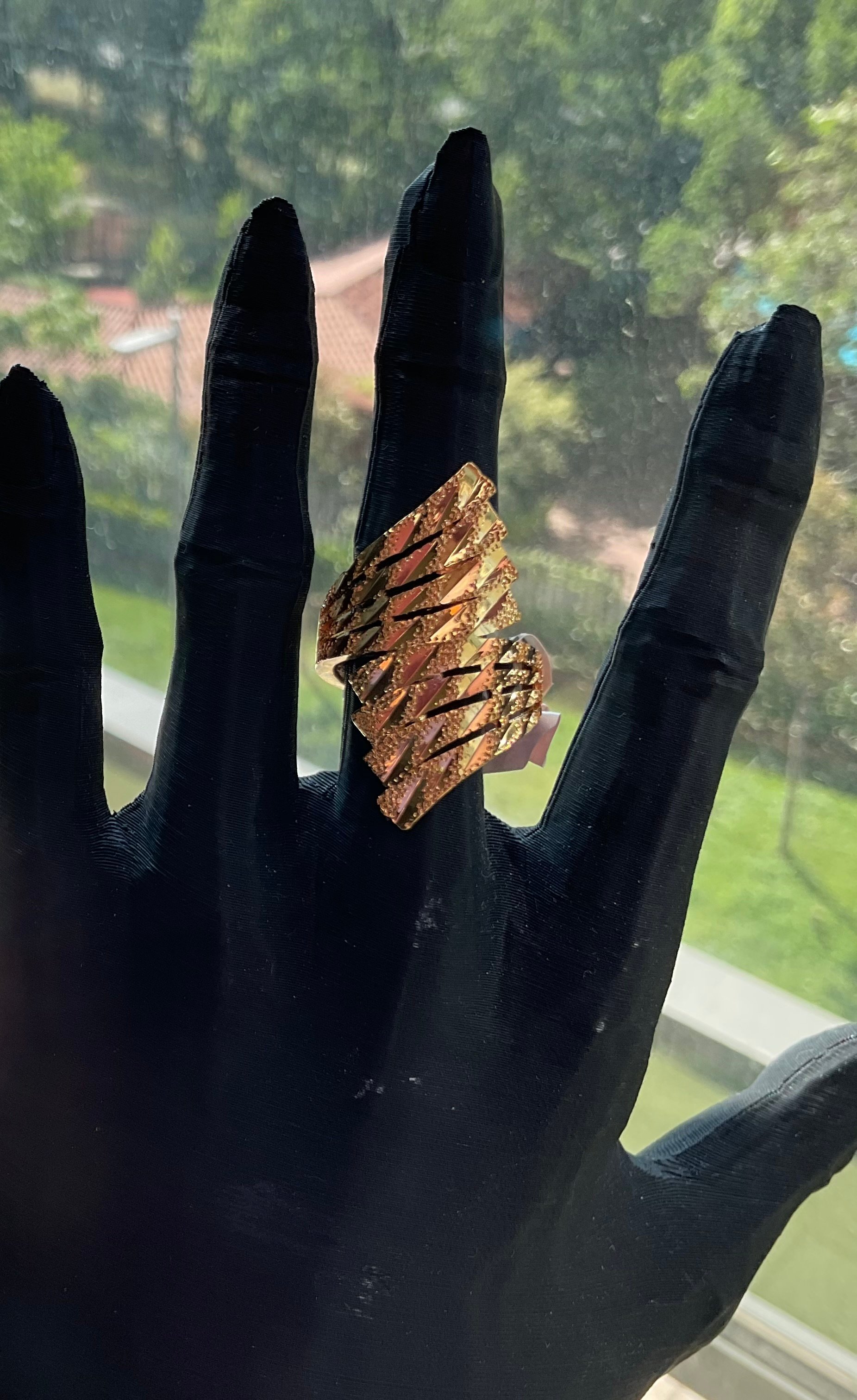 Çelik gold yüzük