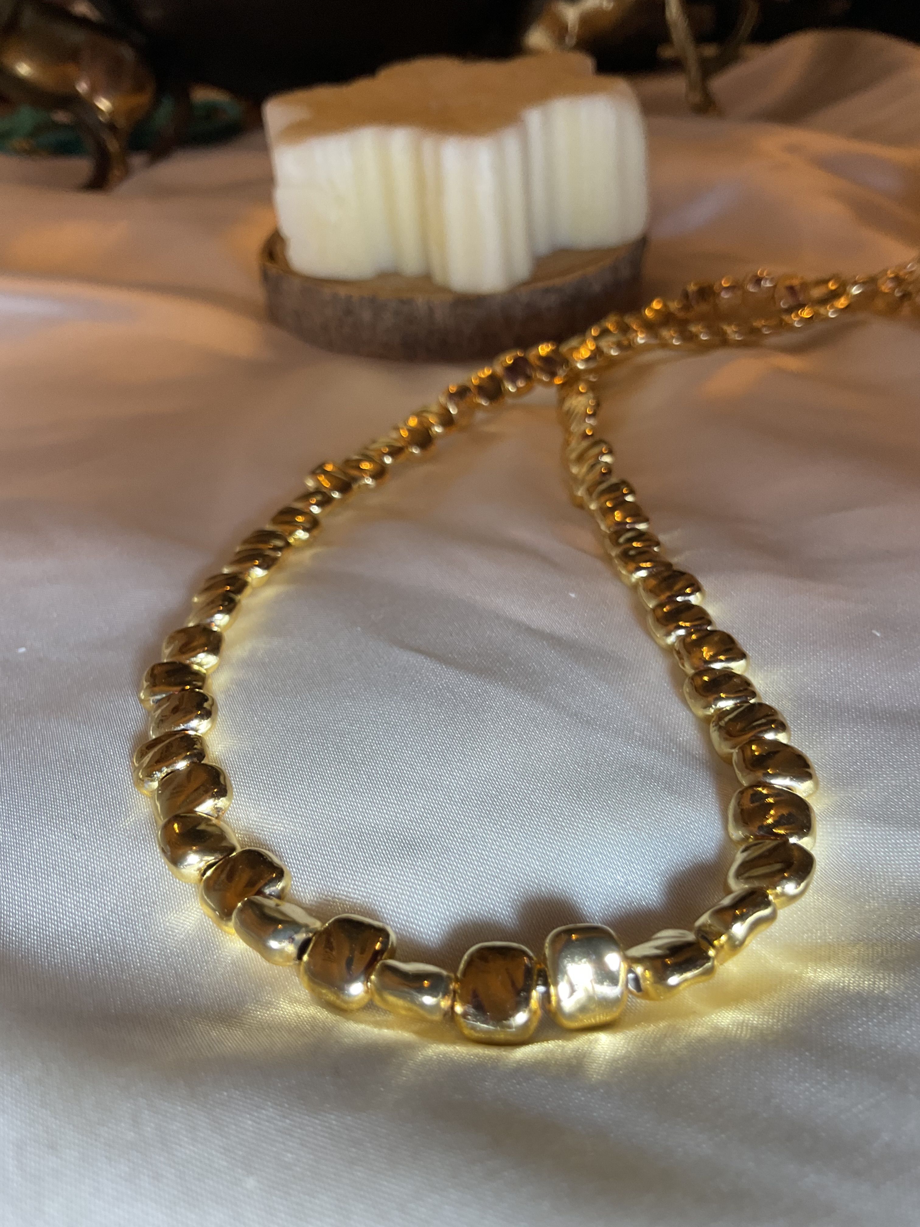 Gold ezme topçuk kolye