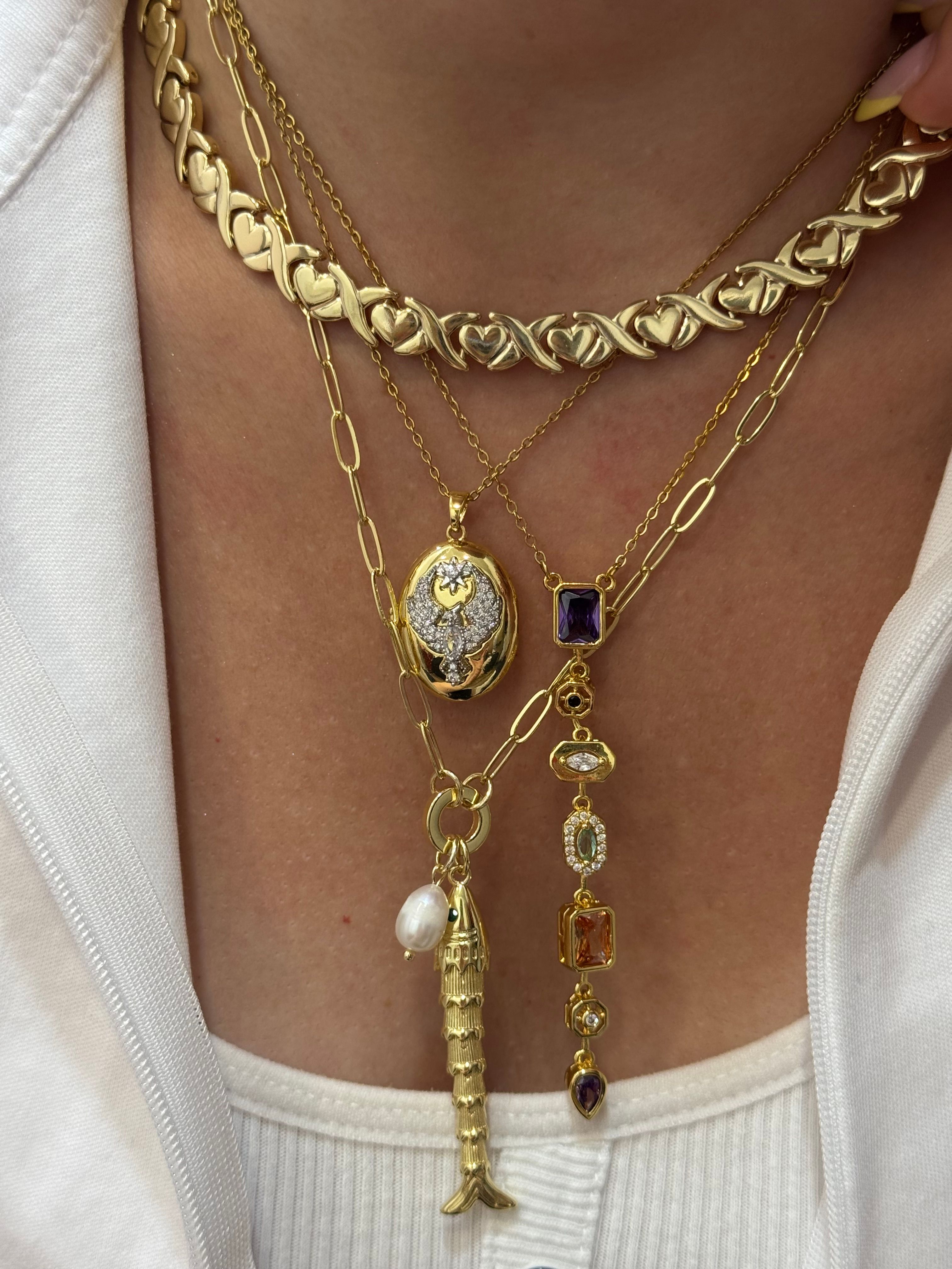 Xuping Su Serisi 14k Vintage Infinite Love Künye Kolye