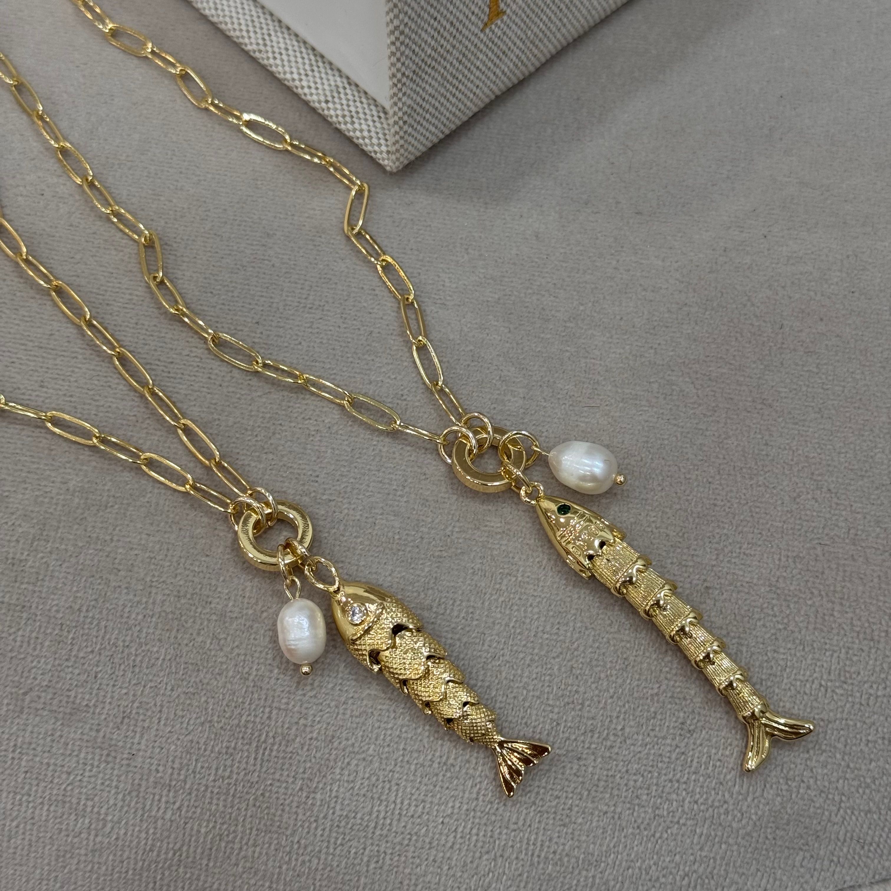 Premium 14k Gold Şans Balığı Manifest Kolye