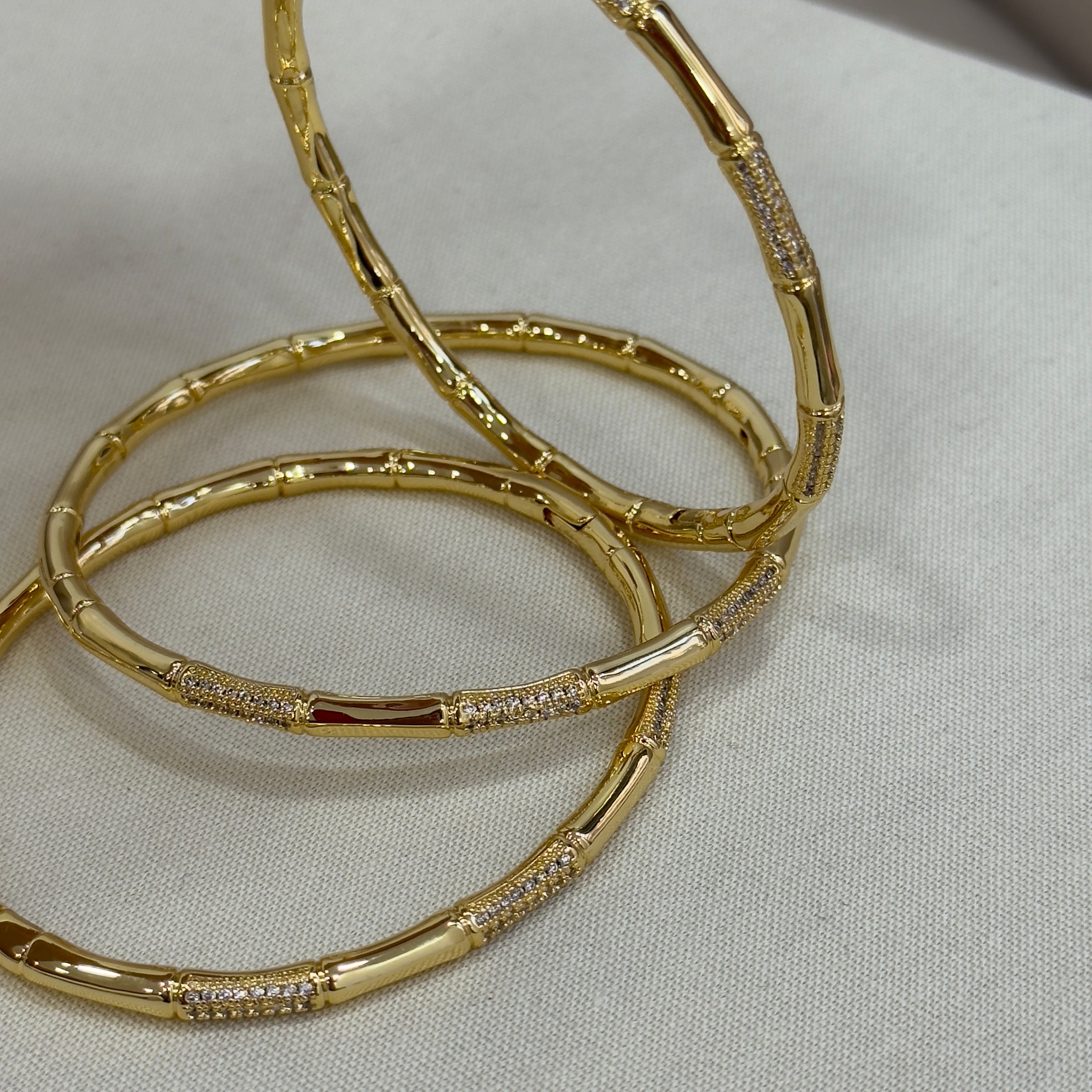 İthal 14k Zirkon Kelepçe Bileklik